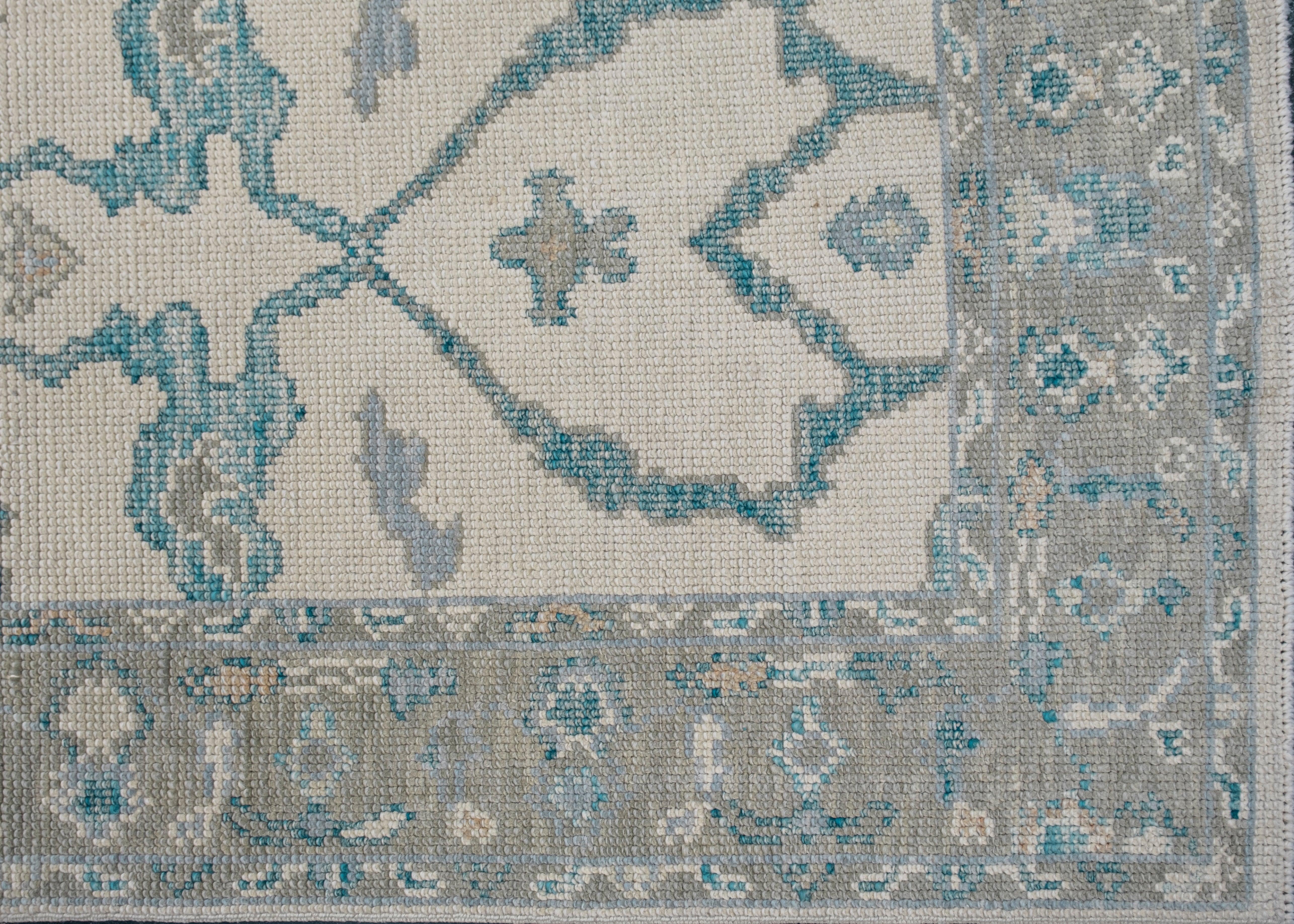 Oushak Rug Oriental Hand Knotted Turkish Oushak 2'11