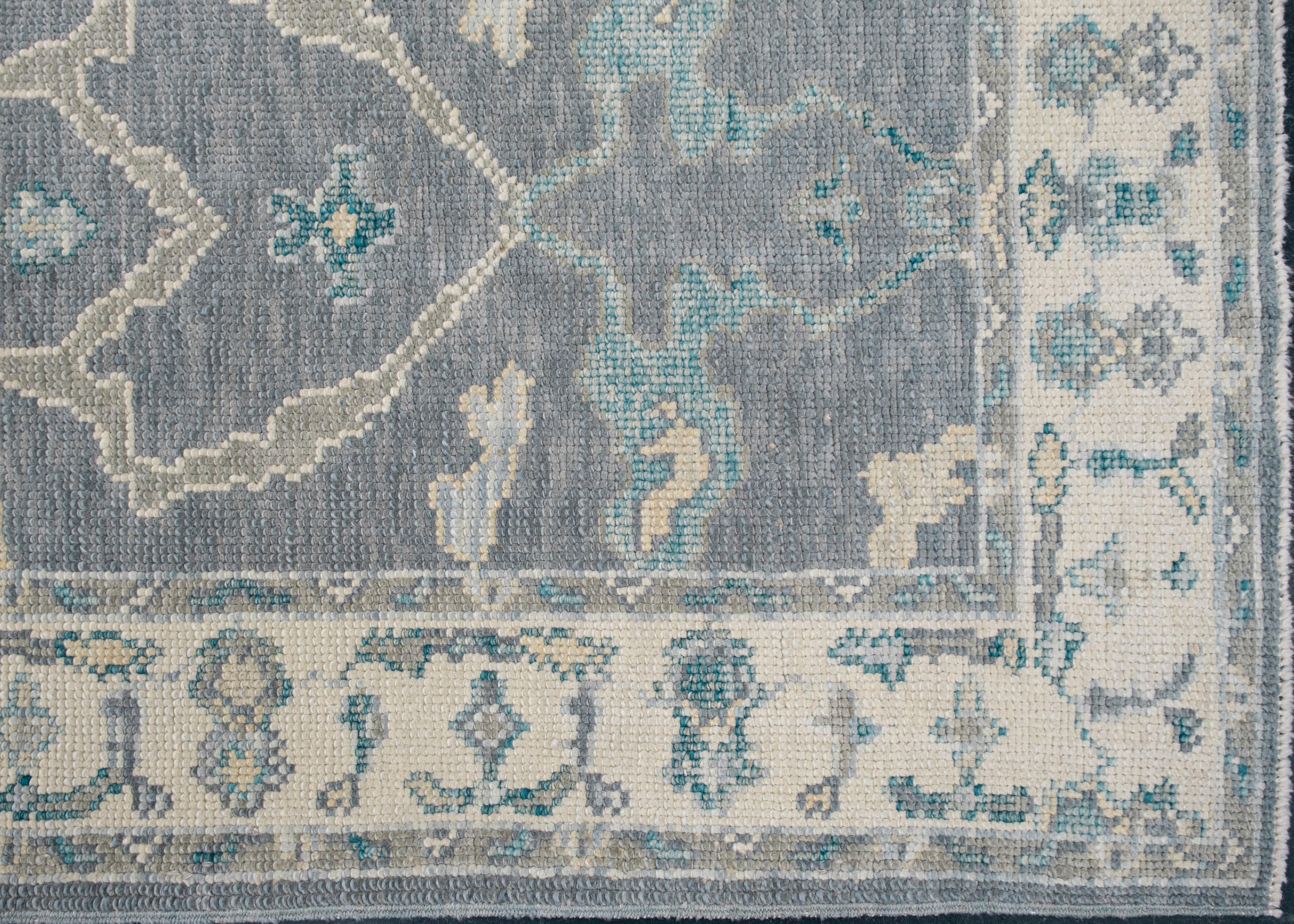 Oushak Rug Oriental Hand Knotted Turkish Oushak 2'11