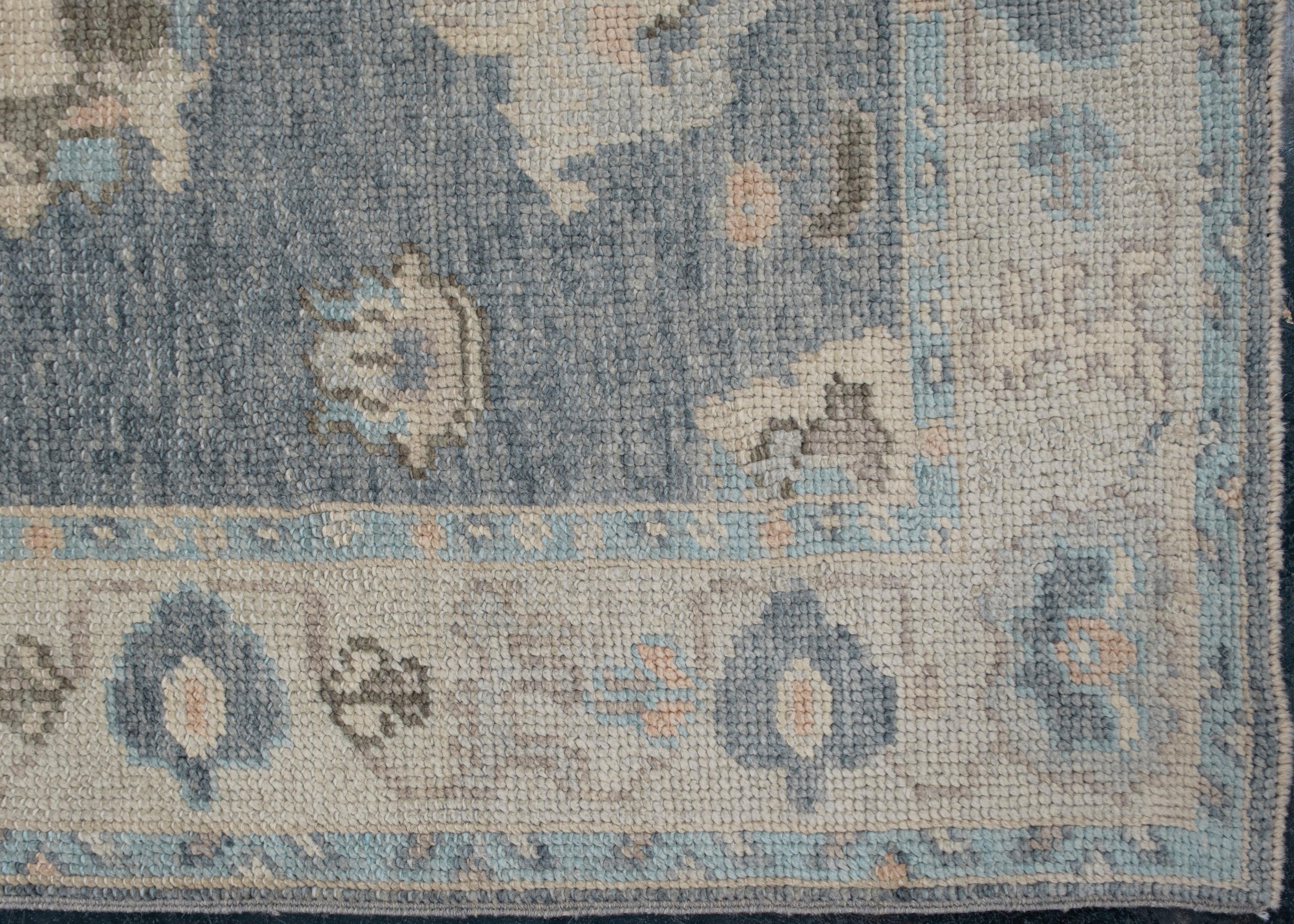 Oushak Rug Oriental Hand Knotted Turkish Oushak 2'11