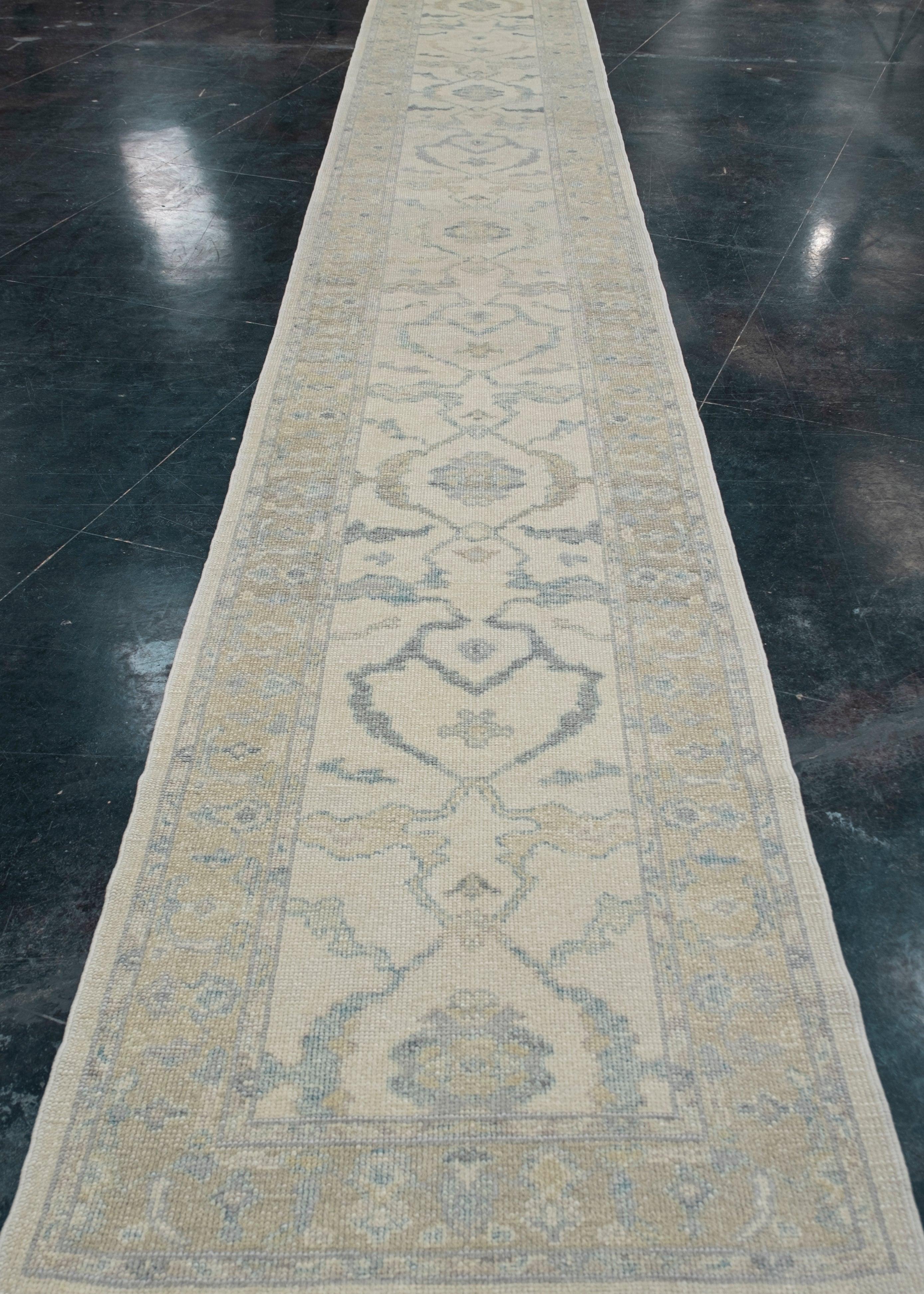 Turco Tappeto Oushak turco Runner 3' x 19'10