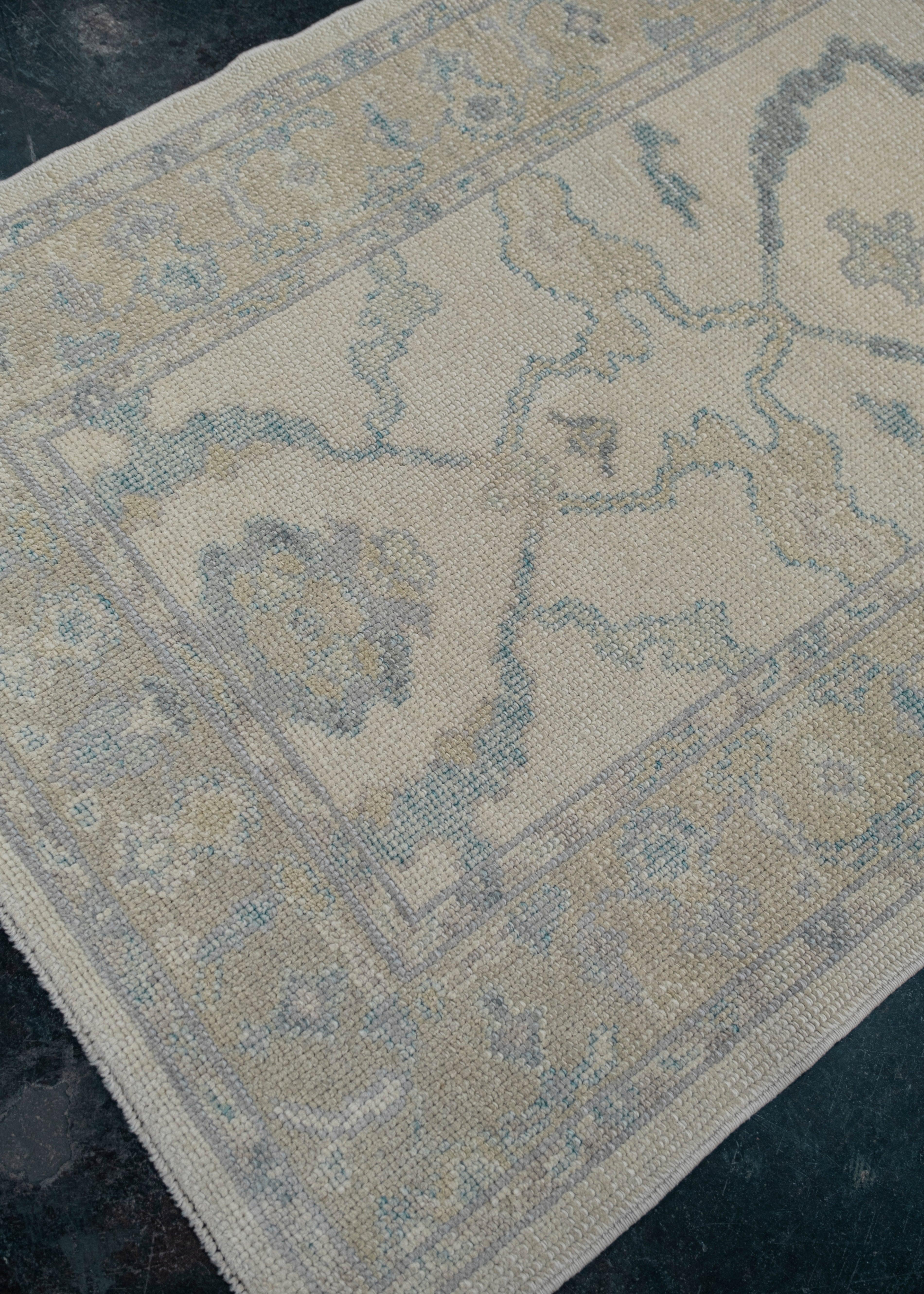 Tappeto Oushak turco Runner 3' x 19'10