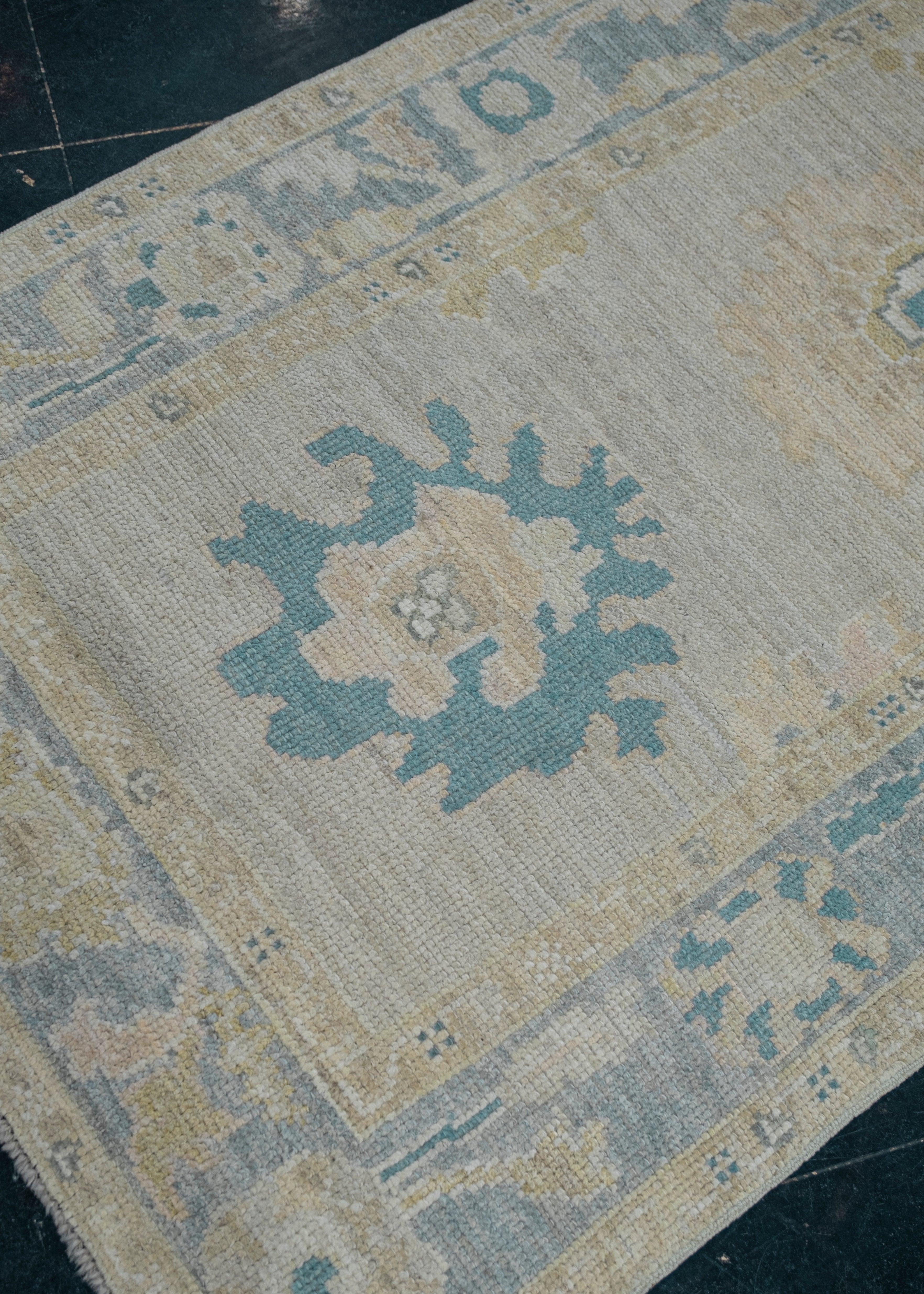 Alfombra turca Oushak de fondo 3' x 28'2