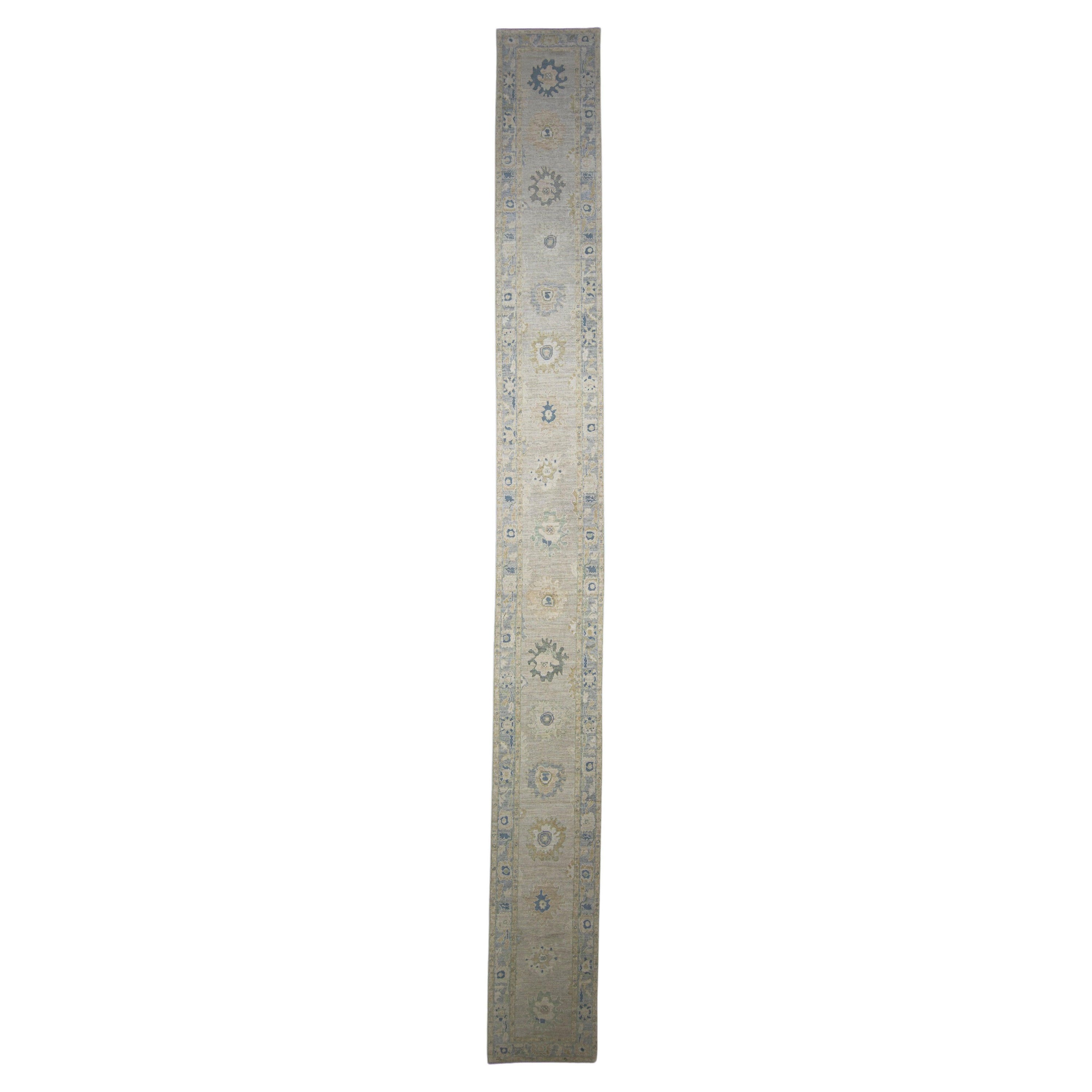 Alfombra turca Oushak de fondo 3' x 28'2" #11750