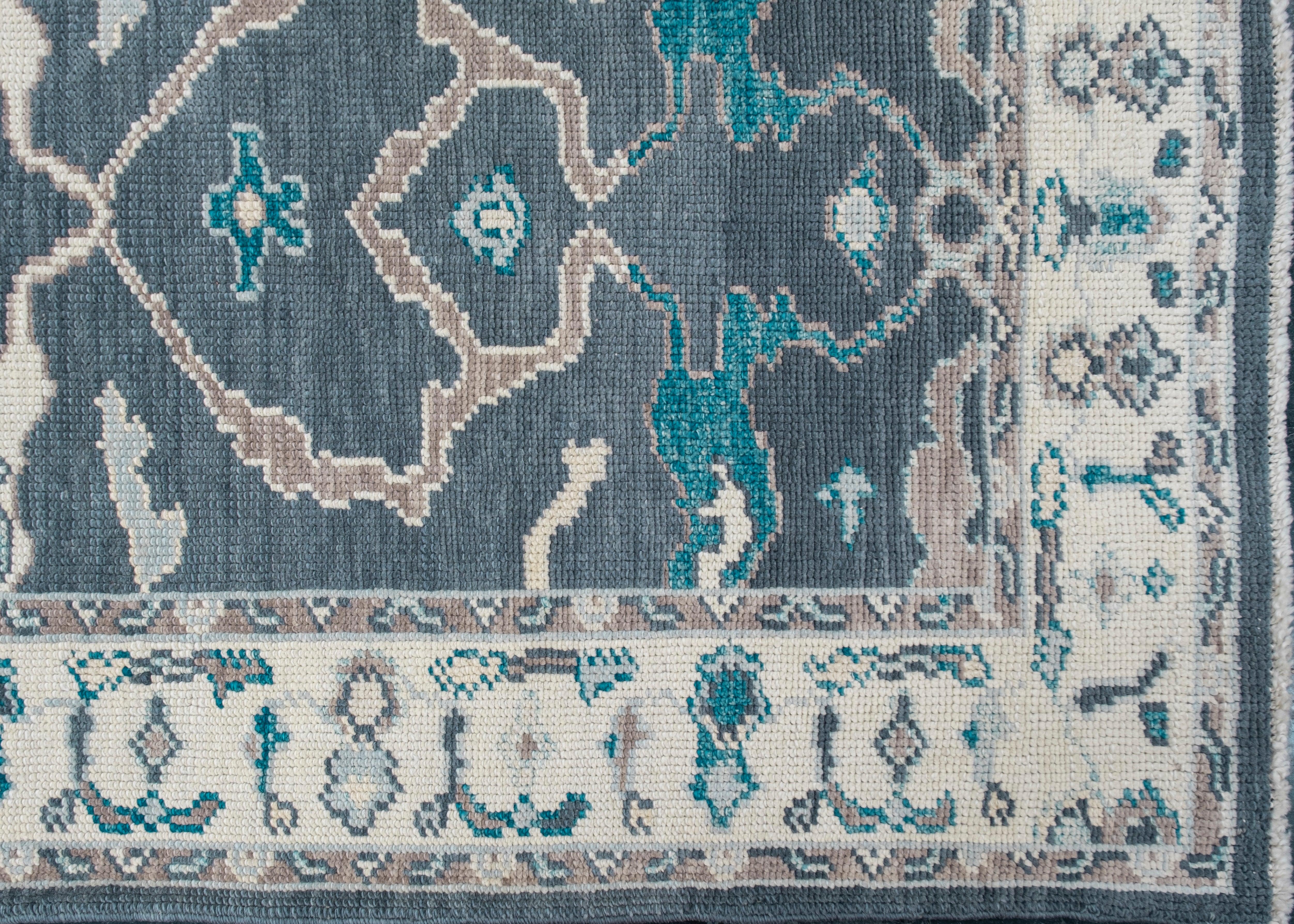 Oushak Rug Oriental Hand Knotted Turkish Oushak 9'10