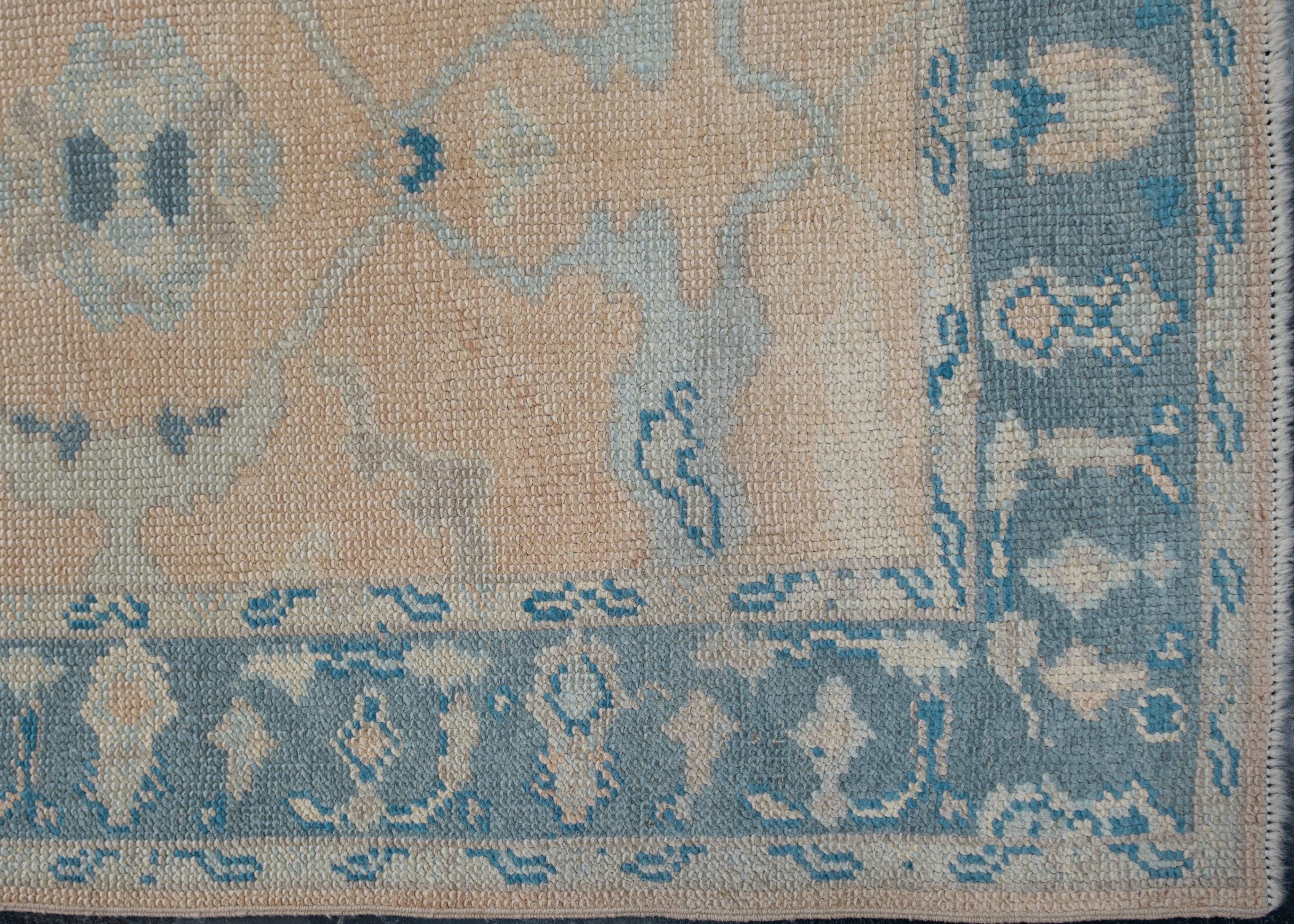 Oushak Rug Oriental Hand Knotted Turkish Oushak 2'10
