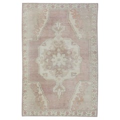 Türkischer Oushak Teppich Soft Blush Beige Handgewebter Wollteppich 4'8" x 7'1"