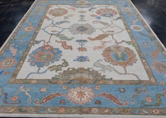 Türkischer Oushak Teppich Weiche Farben Handgemachter Wollteppich 8'5" x 10'3"