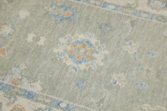Turkish Oushak Rug Soft Green and Light Blue Handwoven Wool Rug 3' x 15'1"