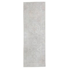 Tapis turc Oushak Tapis de laine tissé à la main rose et ivoire 2'10" x 8'9"