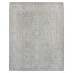 Tapis turc Oushak Tapis de laine tissé à la main Sage Ivoire doux 8
2" x 11
