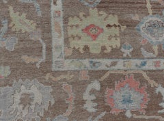 Keivan Woven Arts Oushak Rug made with old wool in Light Brown 12' x 15'