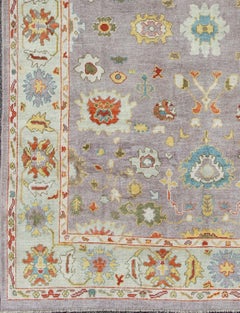 Colorful Turkish Oushak Rug by Keivan Woven Arts