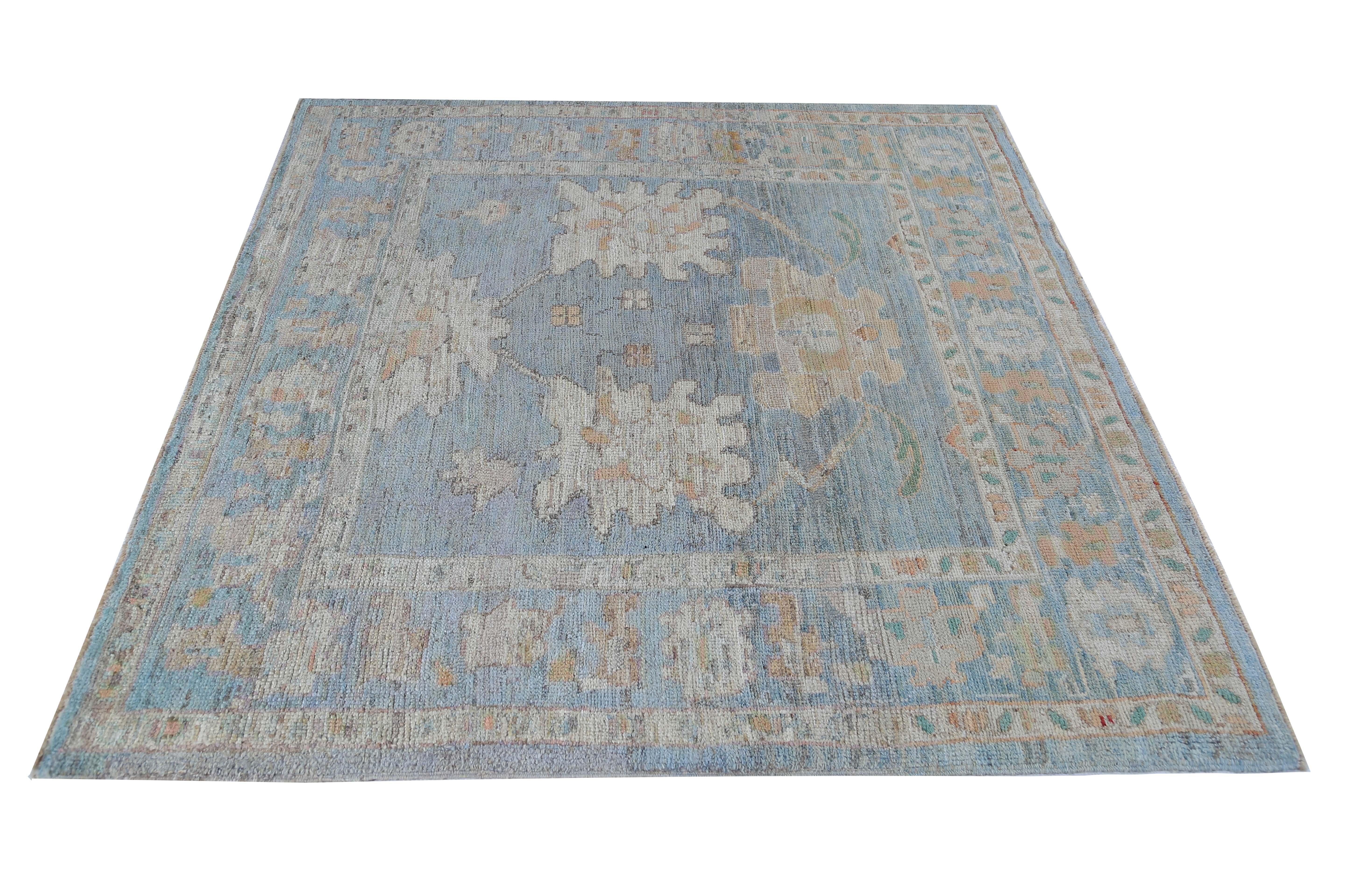 Turkish Oushak Rug with Rich Background For Sale 5
