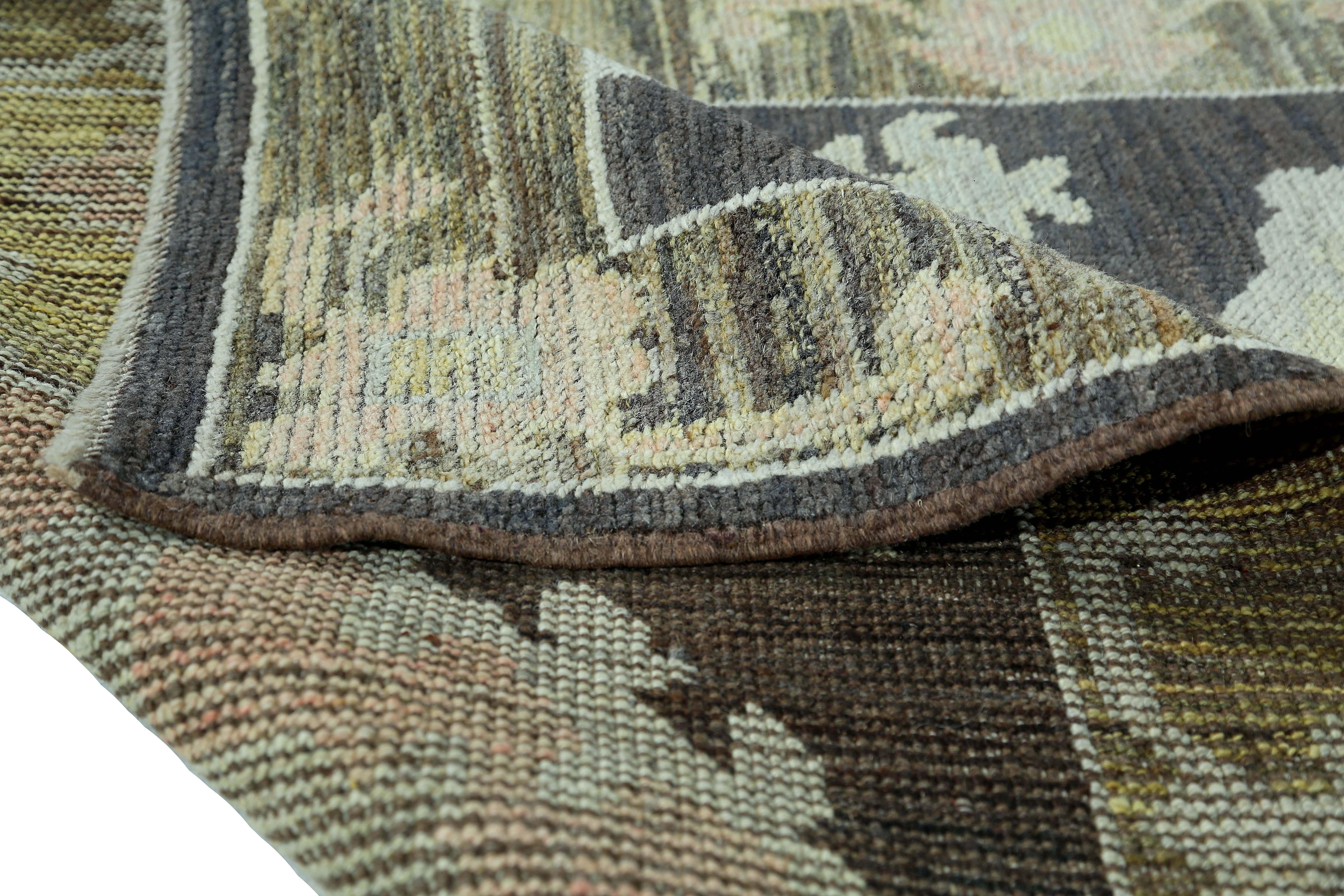 Afghanistan Tapis de course Oushak Circa 1990 - Laine Brown Green Design - 95466 en vente 7