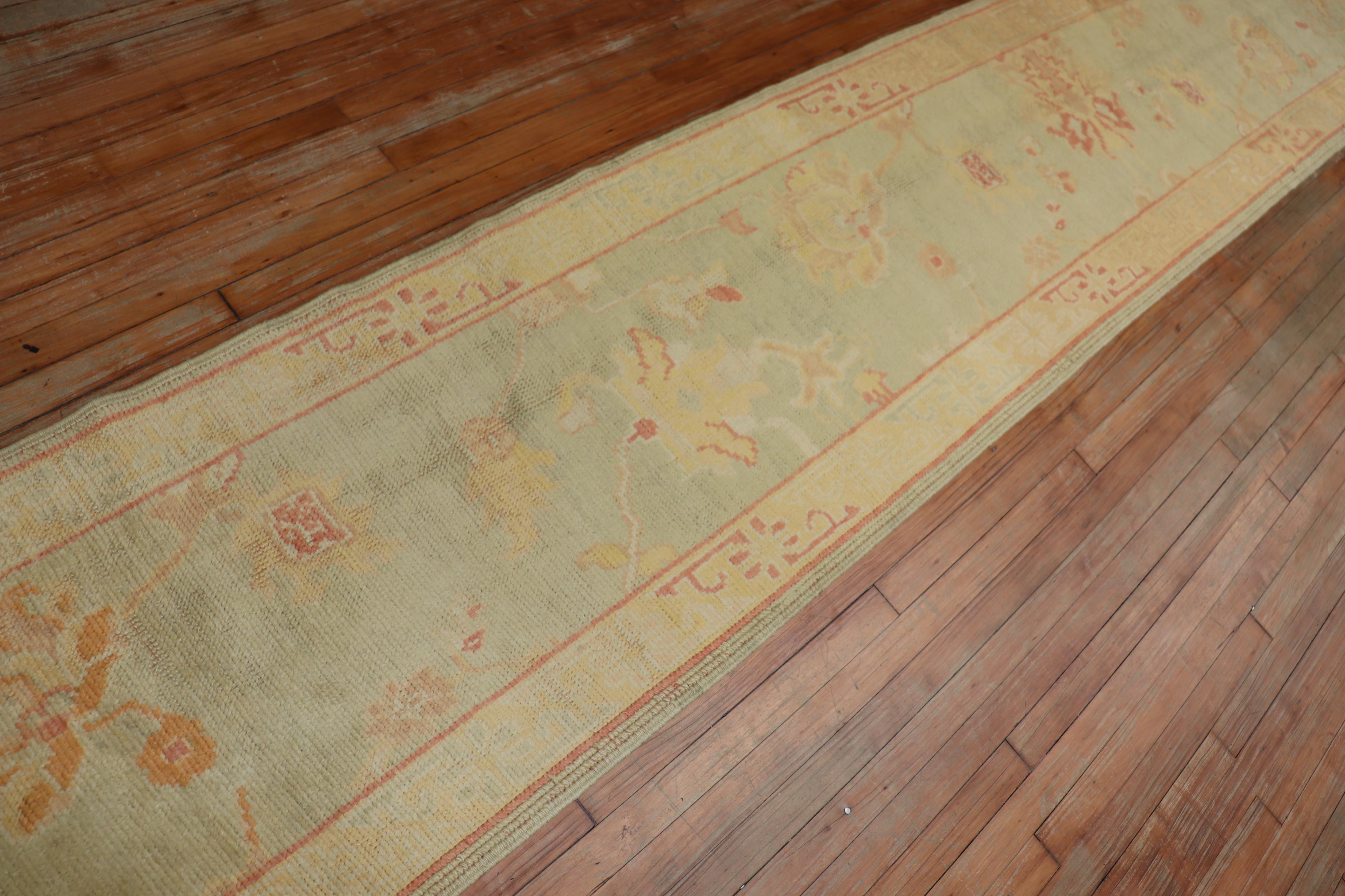 Turkish Oushak Runner In Good Condition For Sale In New York, NY