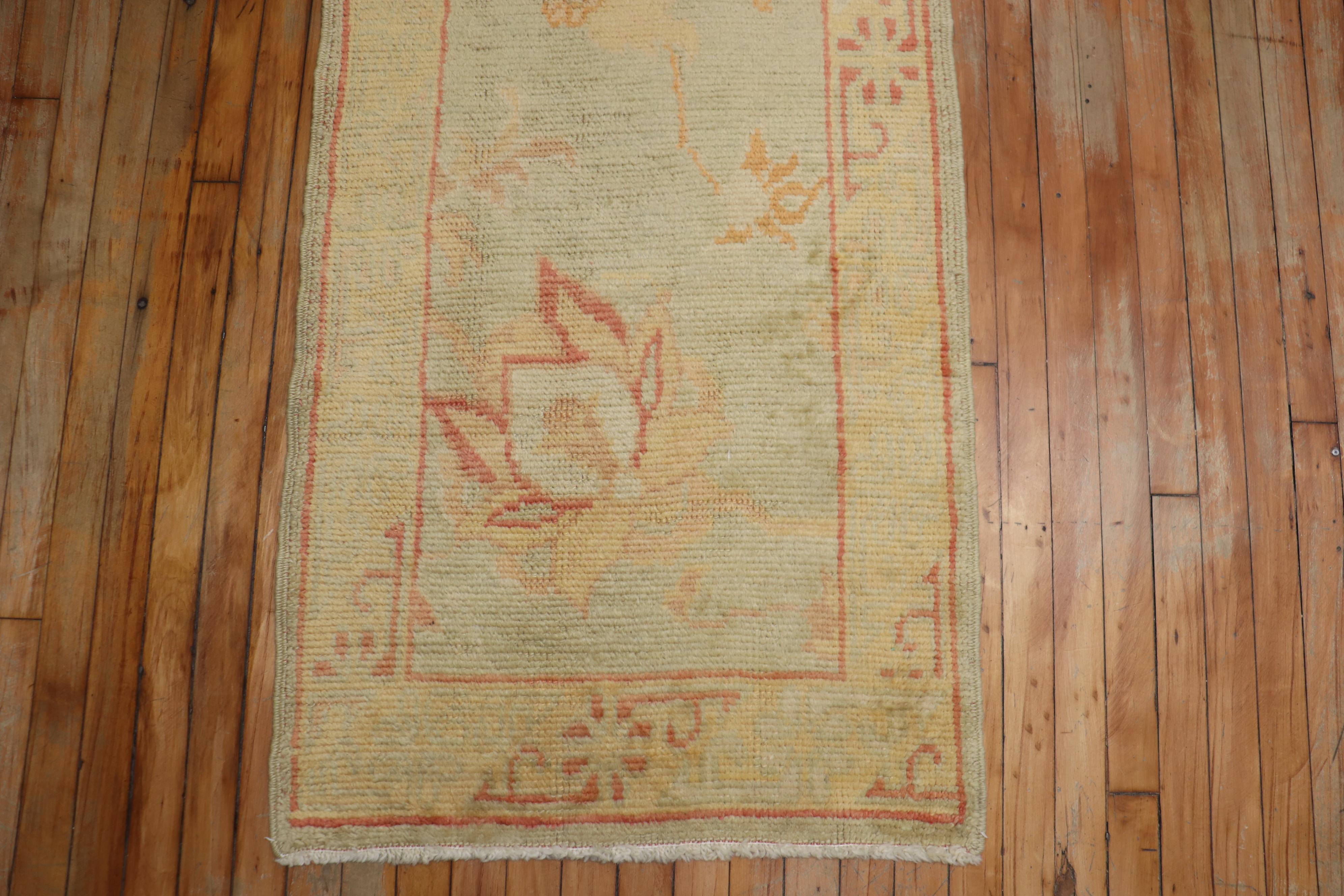 Contemporary Turkish Oushak Runner For Sale