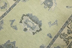 Turkish Oushak Runner Green & Blue Floral Handwoven Wool Rug 2'11" x 10'8"