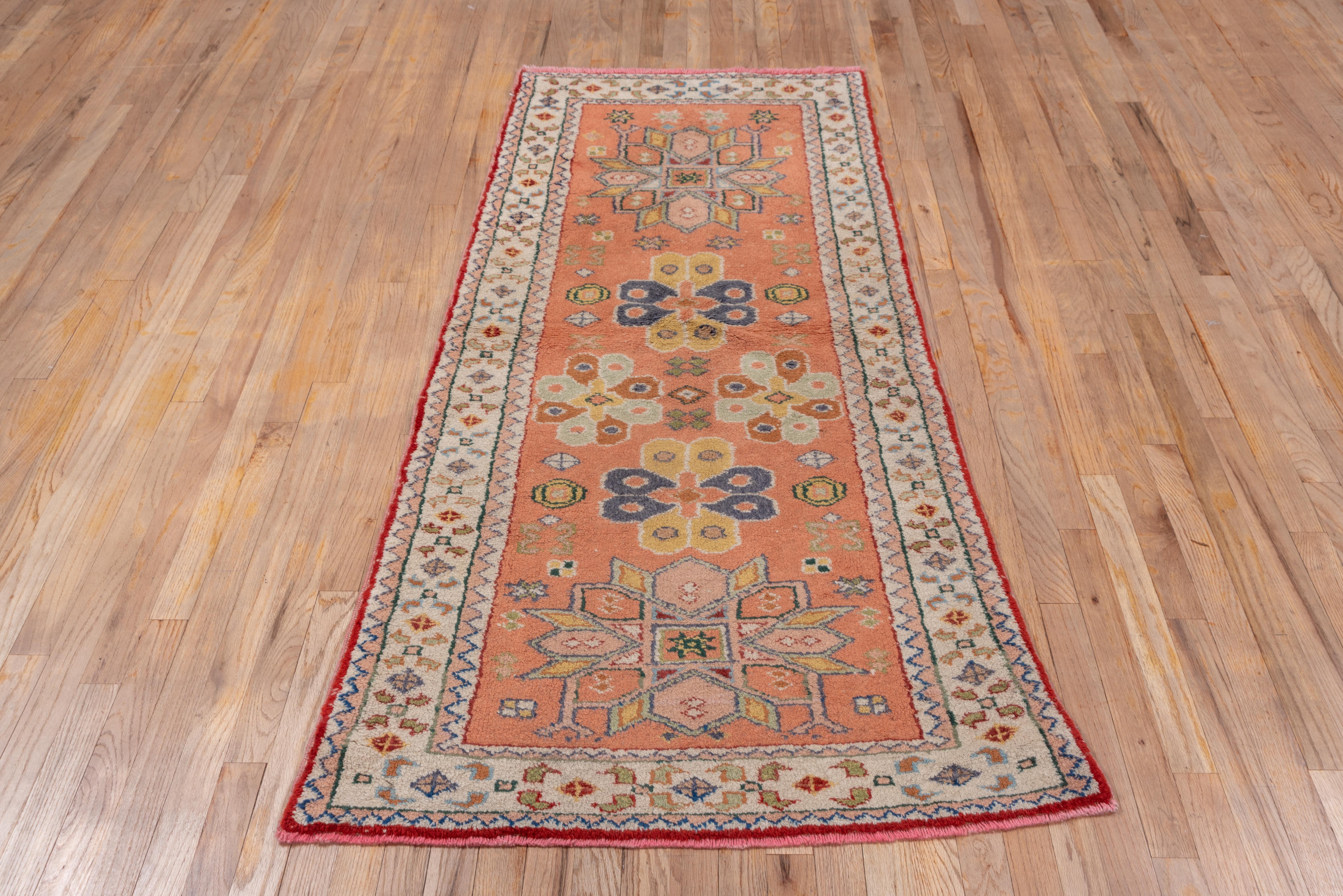 Turkish Oushak Runner, High Pile, circa 1940s In Good Condition In New York, NY