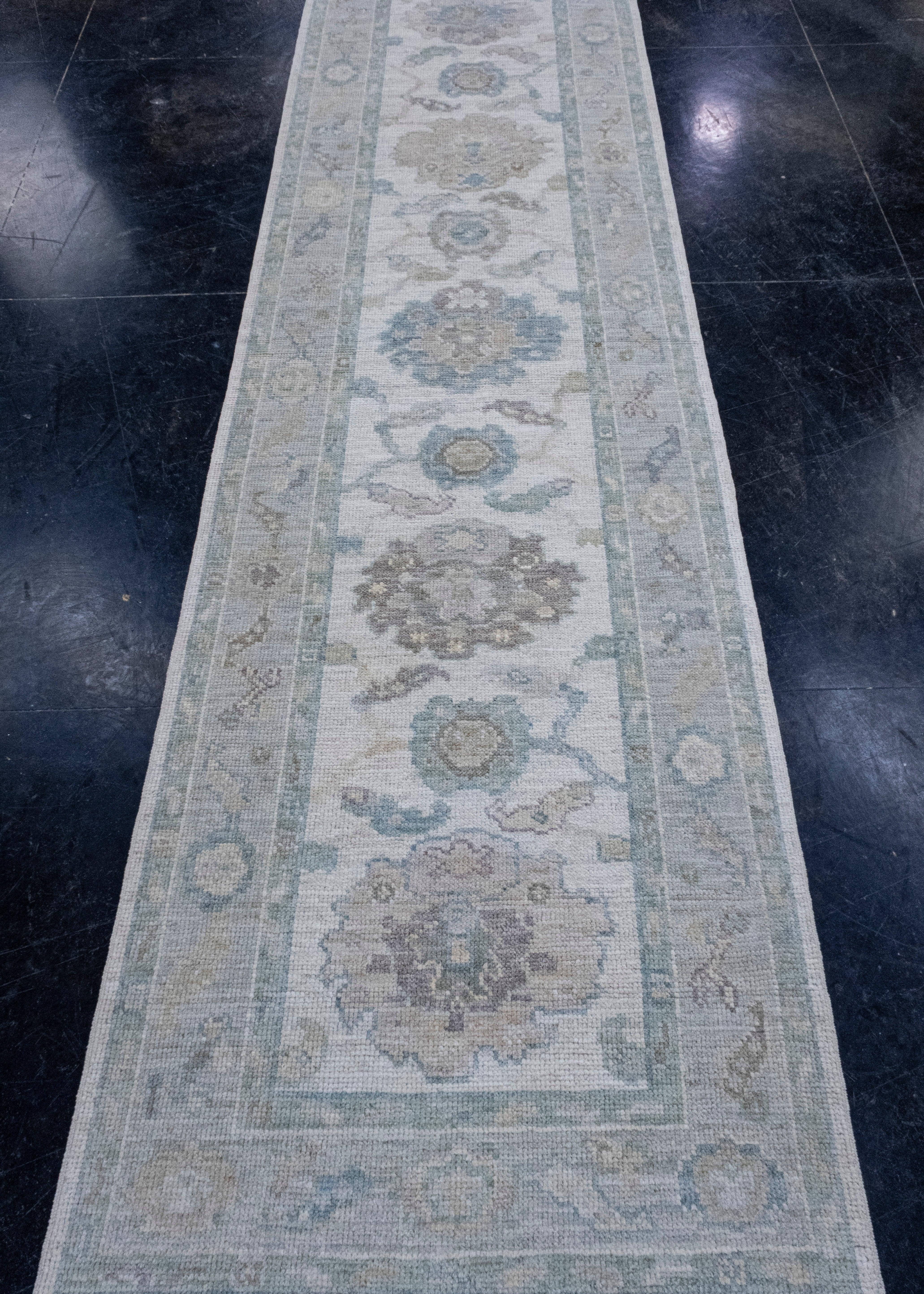 Turkish Oushak Runner Rug 2'10