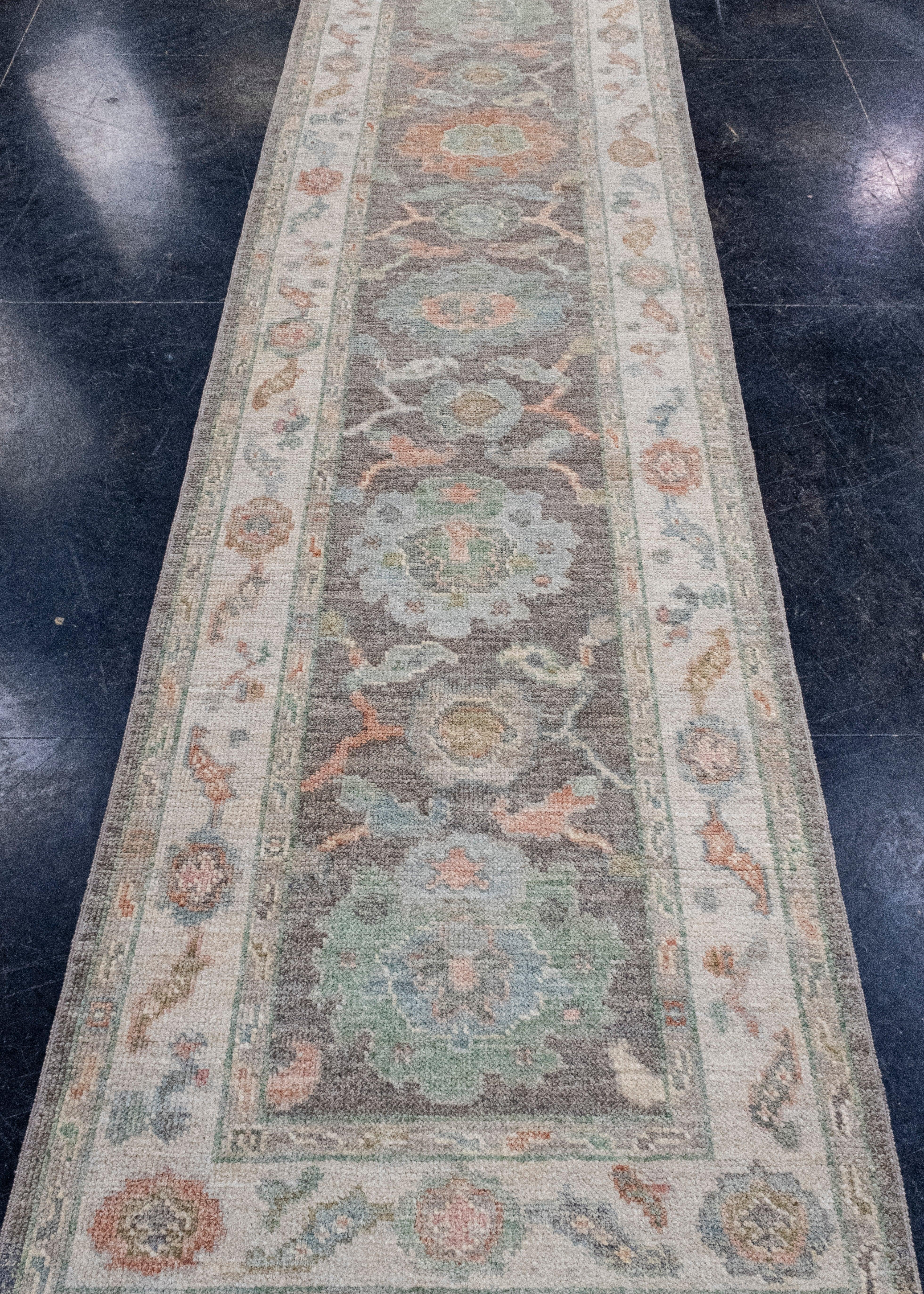 Turkish Oushak Runner Rug 2'10