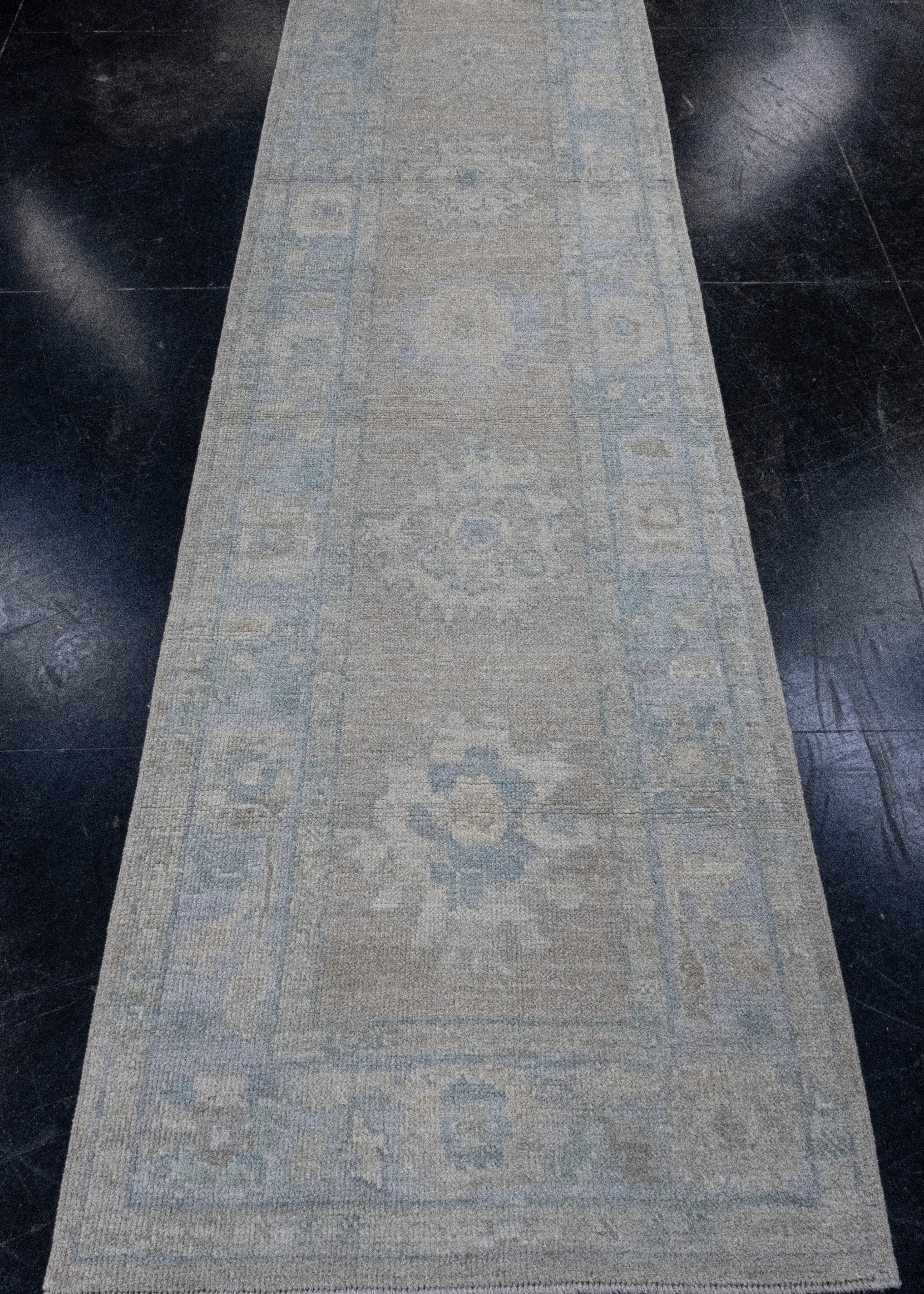 Turkish Oushak Runner Rug 2'10