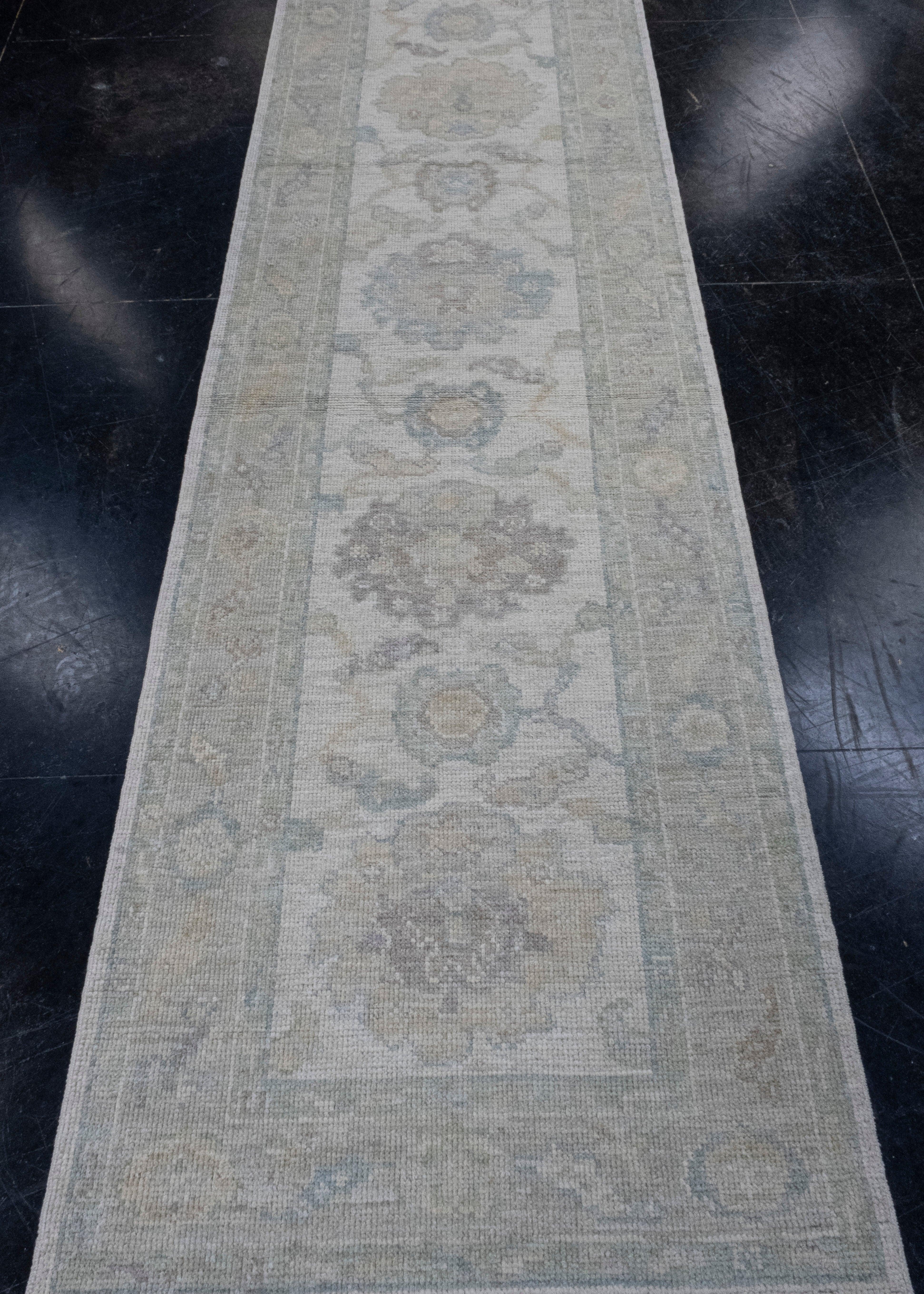 Turkish Oushak Runner Rug 2'10
