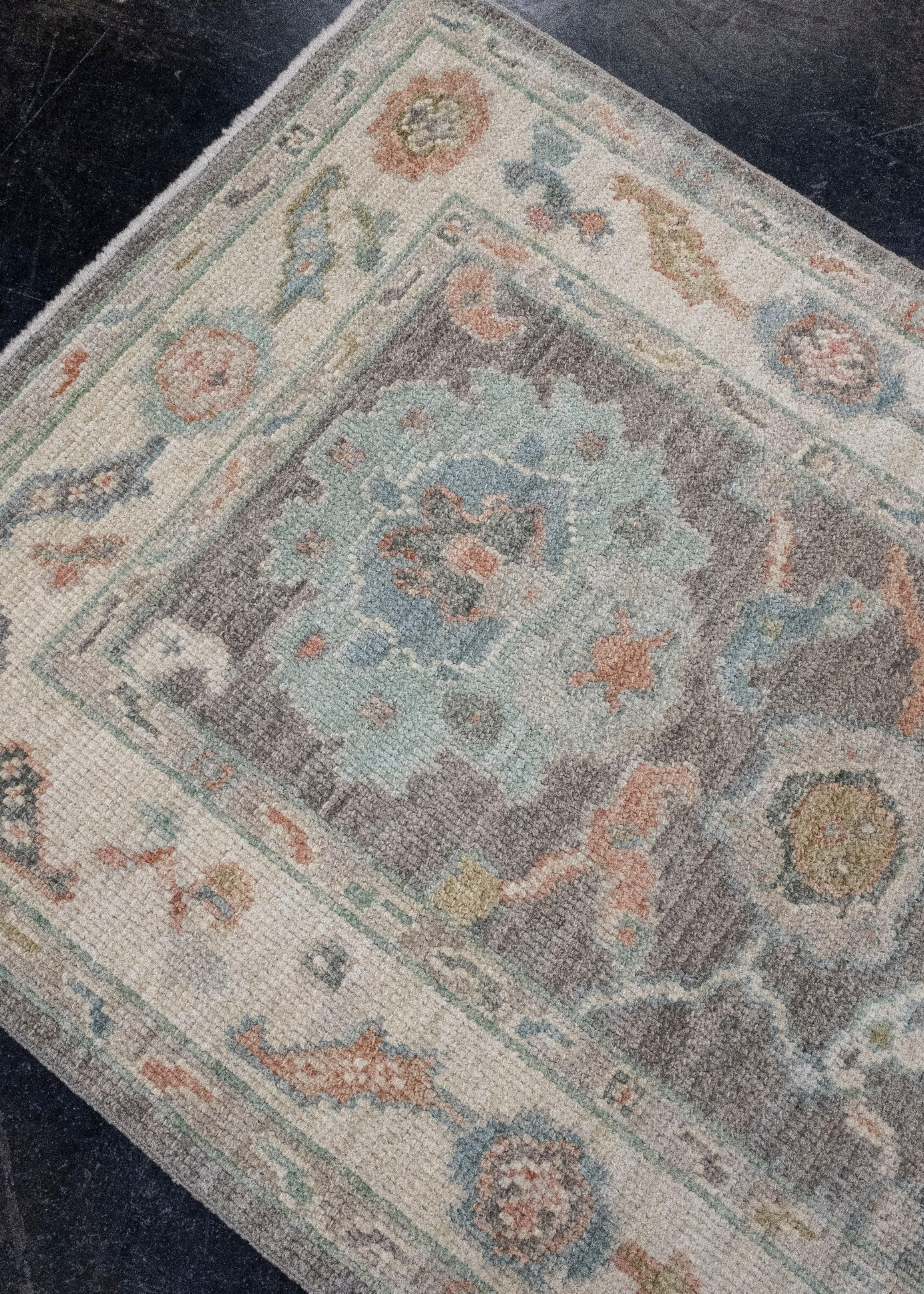 XXI secolo e contemporaneo Tappeto Oushak Runner Turco 2'10