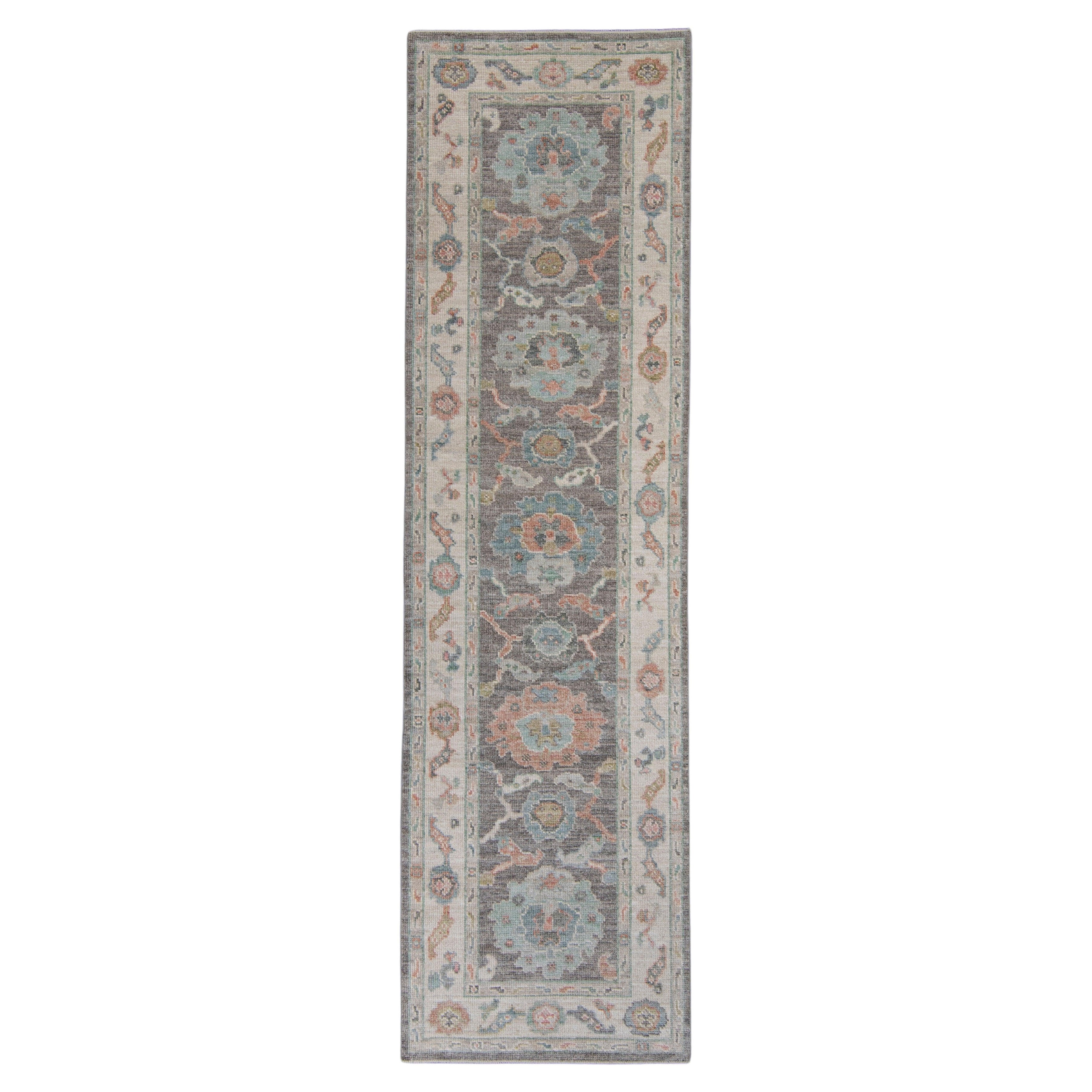Tapis de couloir turc Oushak 2'10" x 10'2" n° 16027