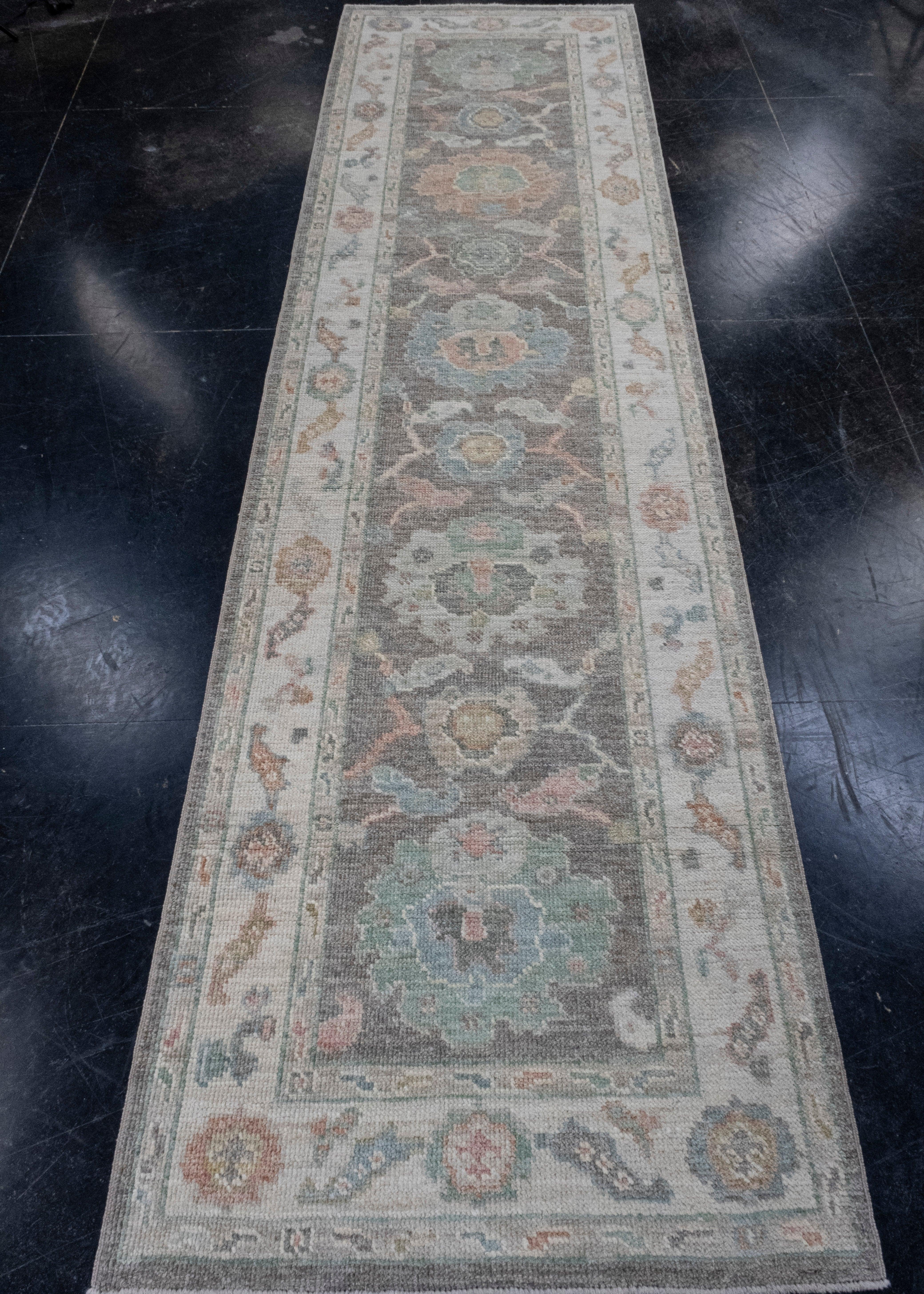 Turkish Oushak Runner Rug 2'10