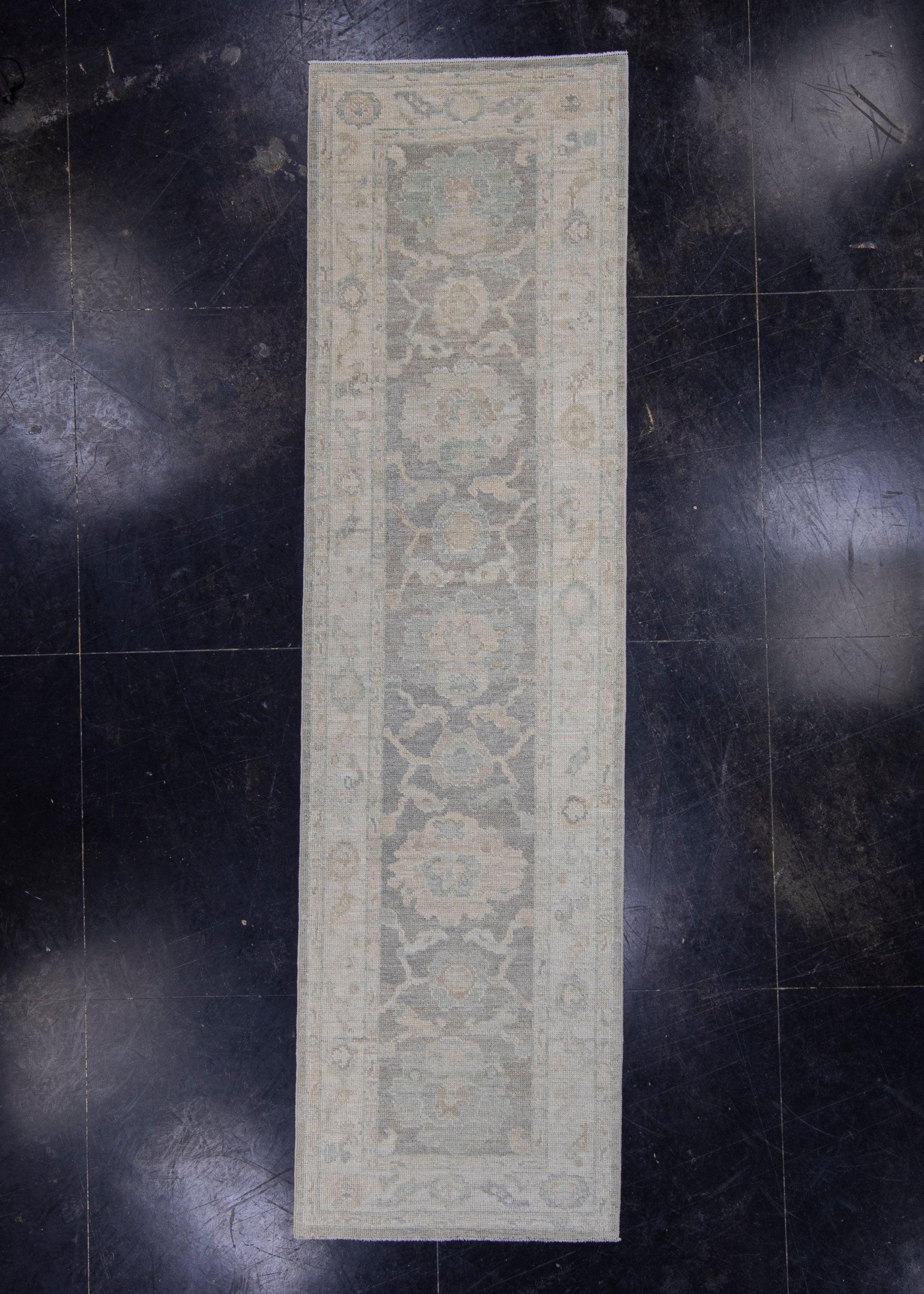 Turkish Oushak Runner Rug 2'10