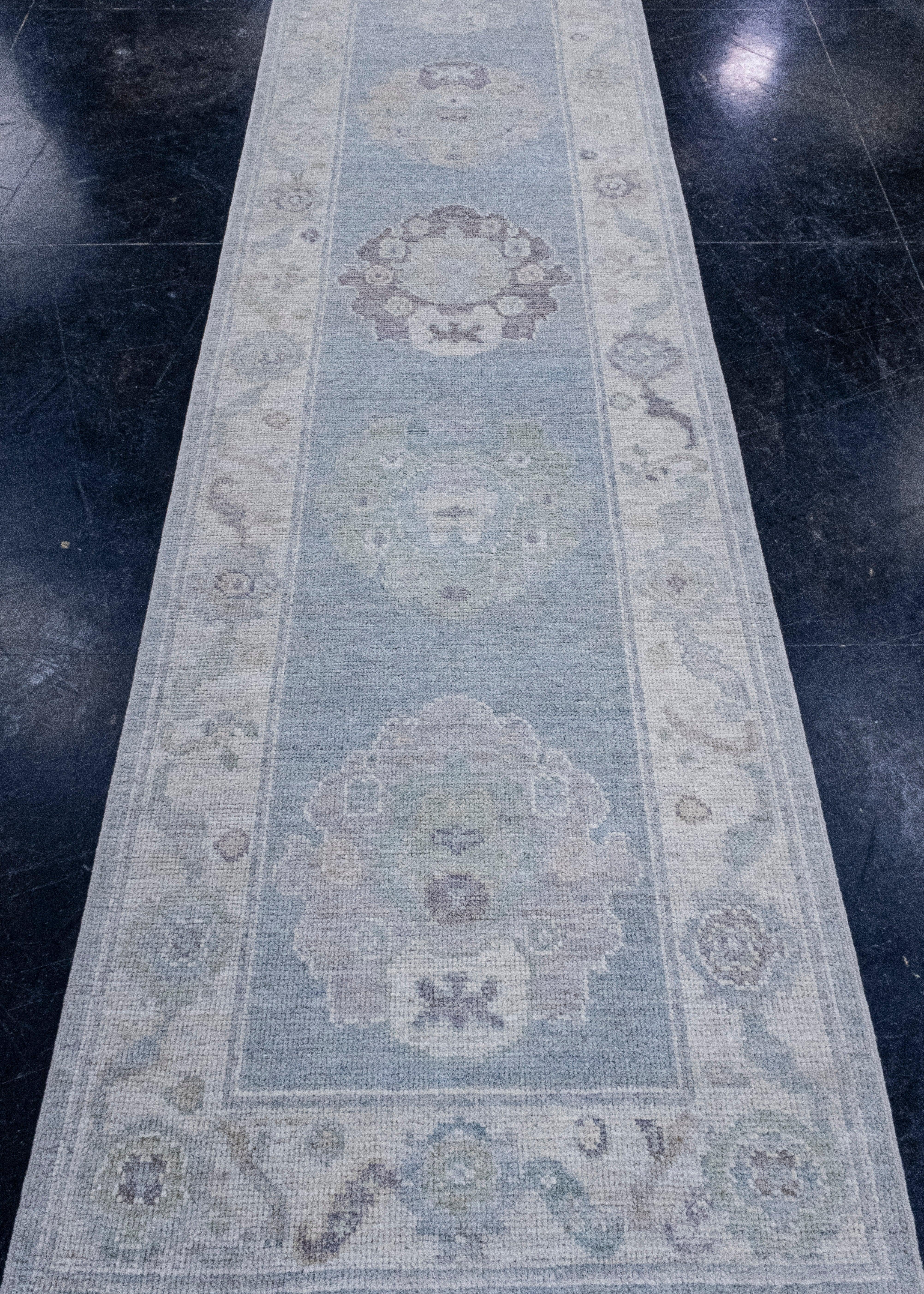 Turkish Oushak Runner Rug 2'10