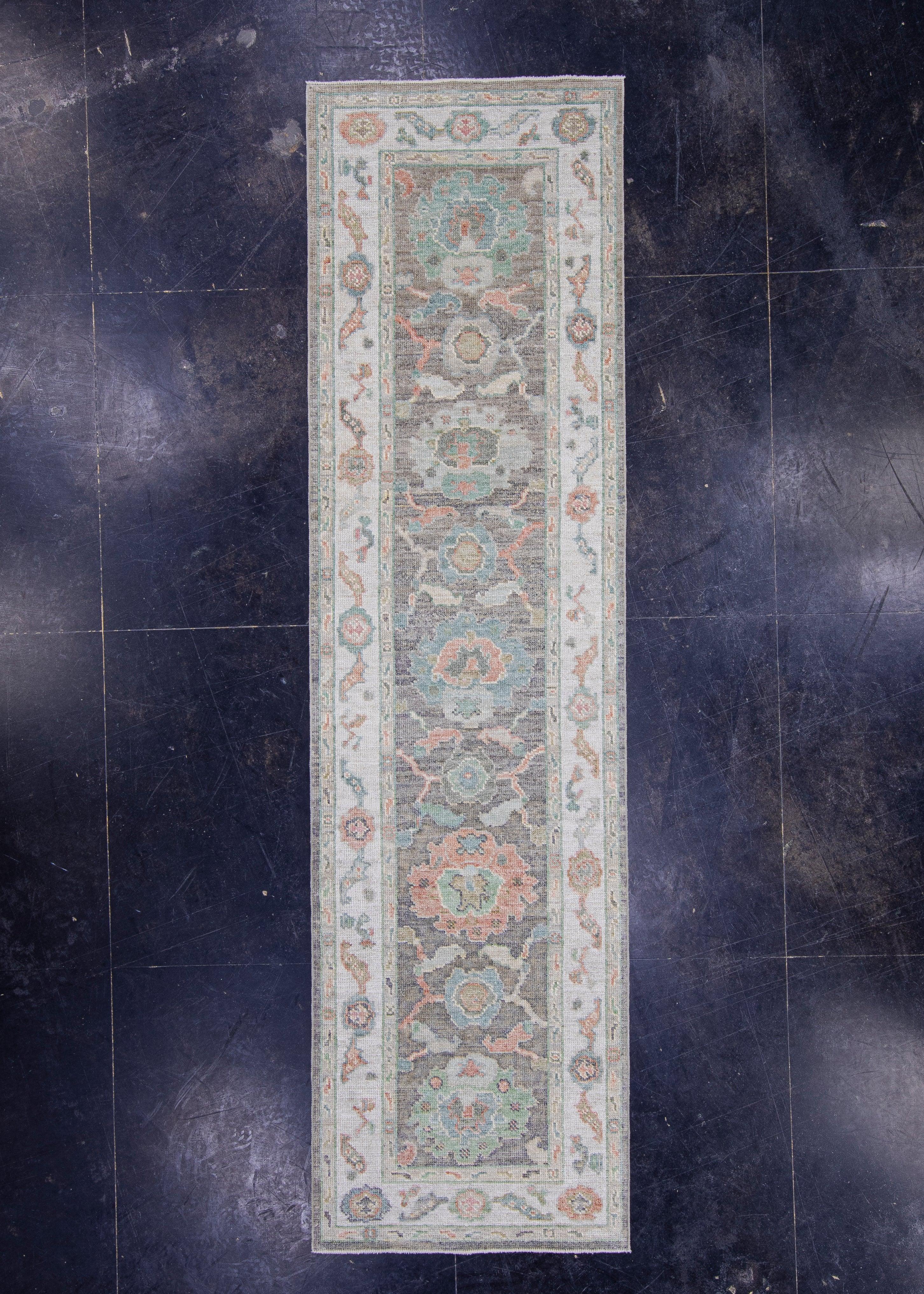 Turkish Oushak Runner Rug 2'10