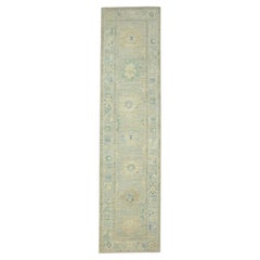 Alfombra turca de pasillo Oushak, 66 cm x 3,45 m, n.º 17519