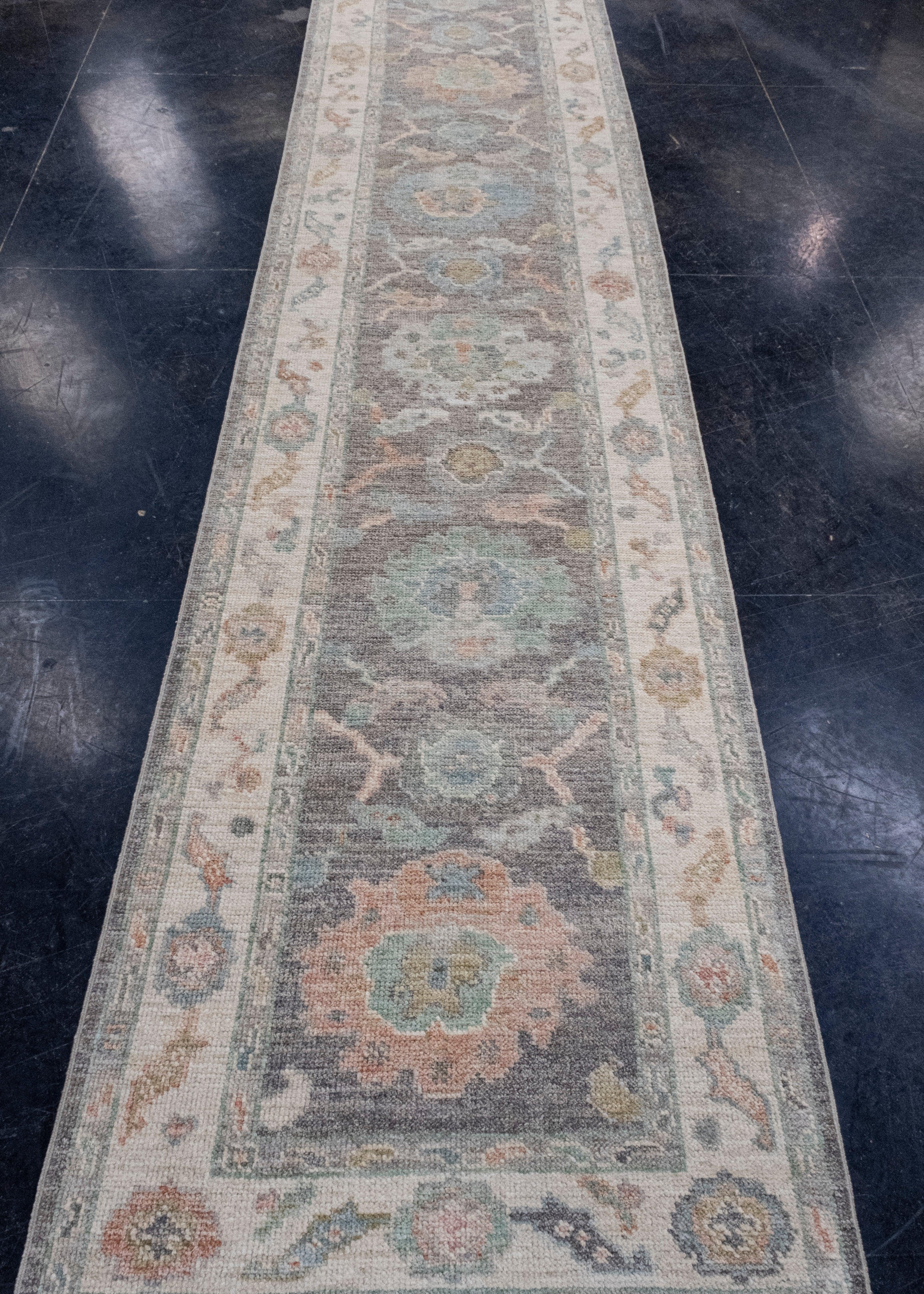 Turkish Oushak Runner Rug 2'10