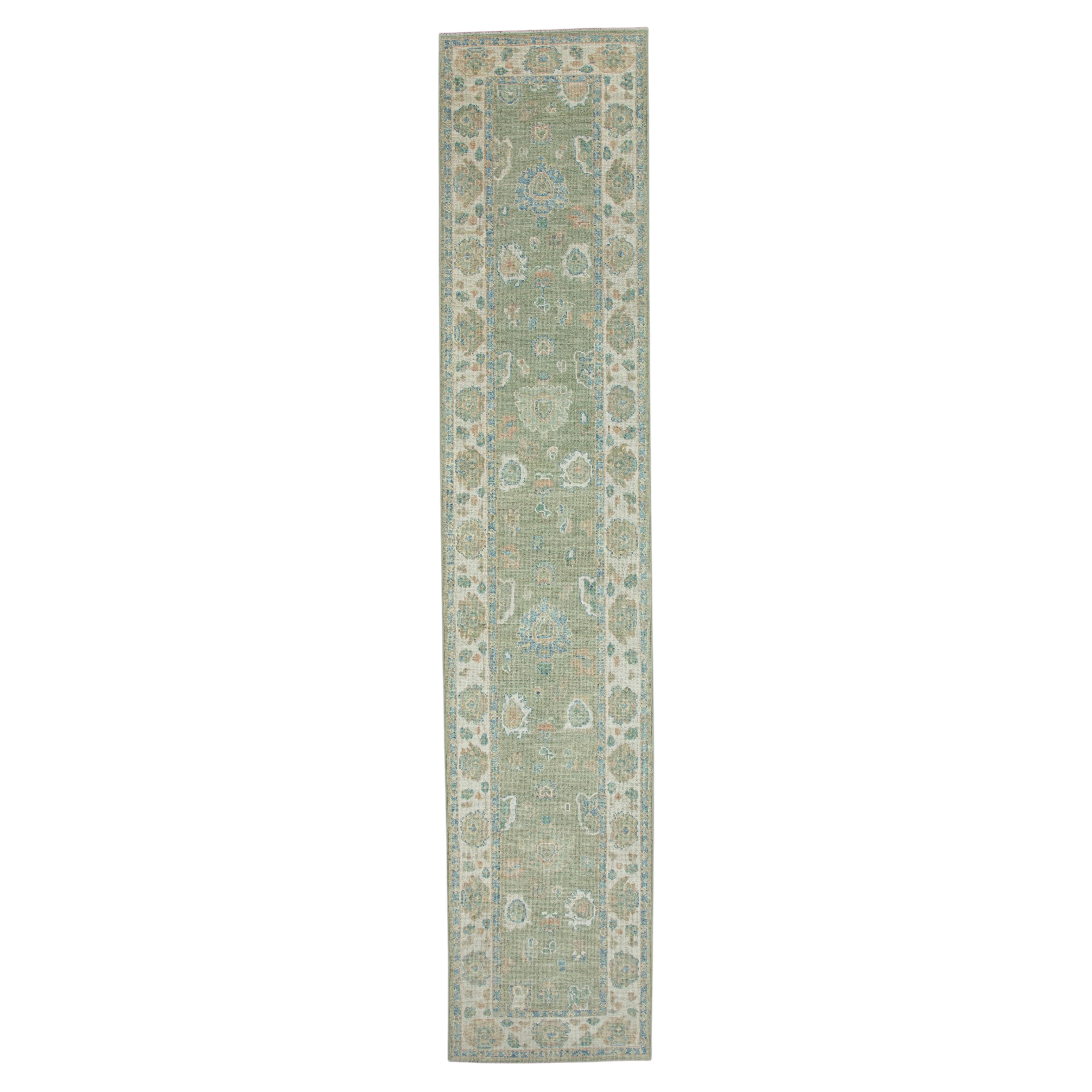 Turkish Oushak Runner Rug 2'10" x 14'2" #17736