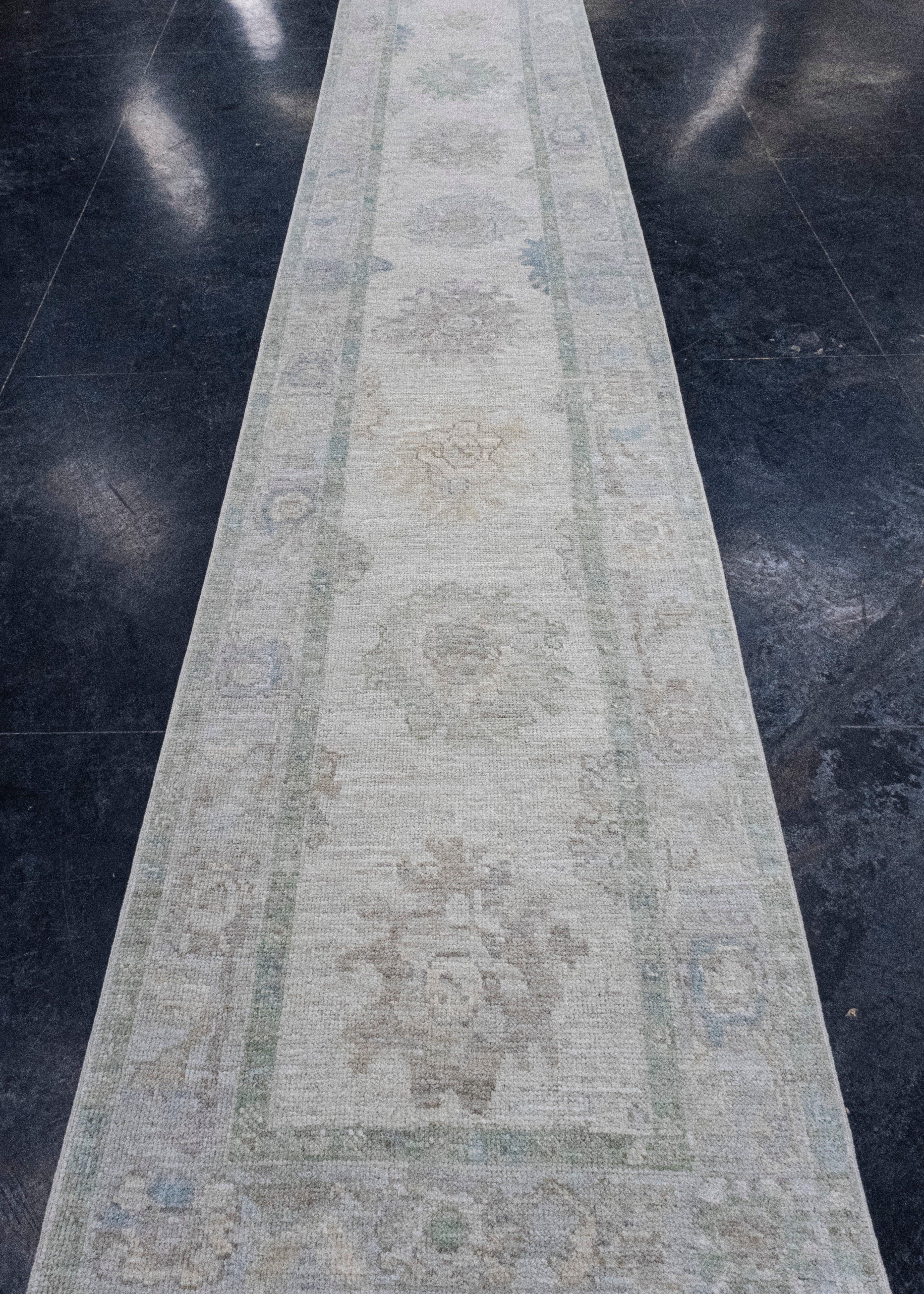 Turkish Oushak Runner Rug 2'10