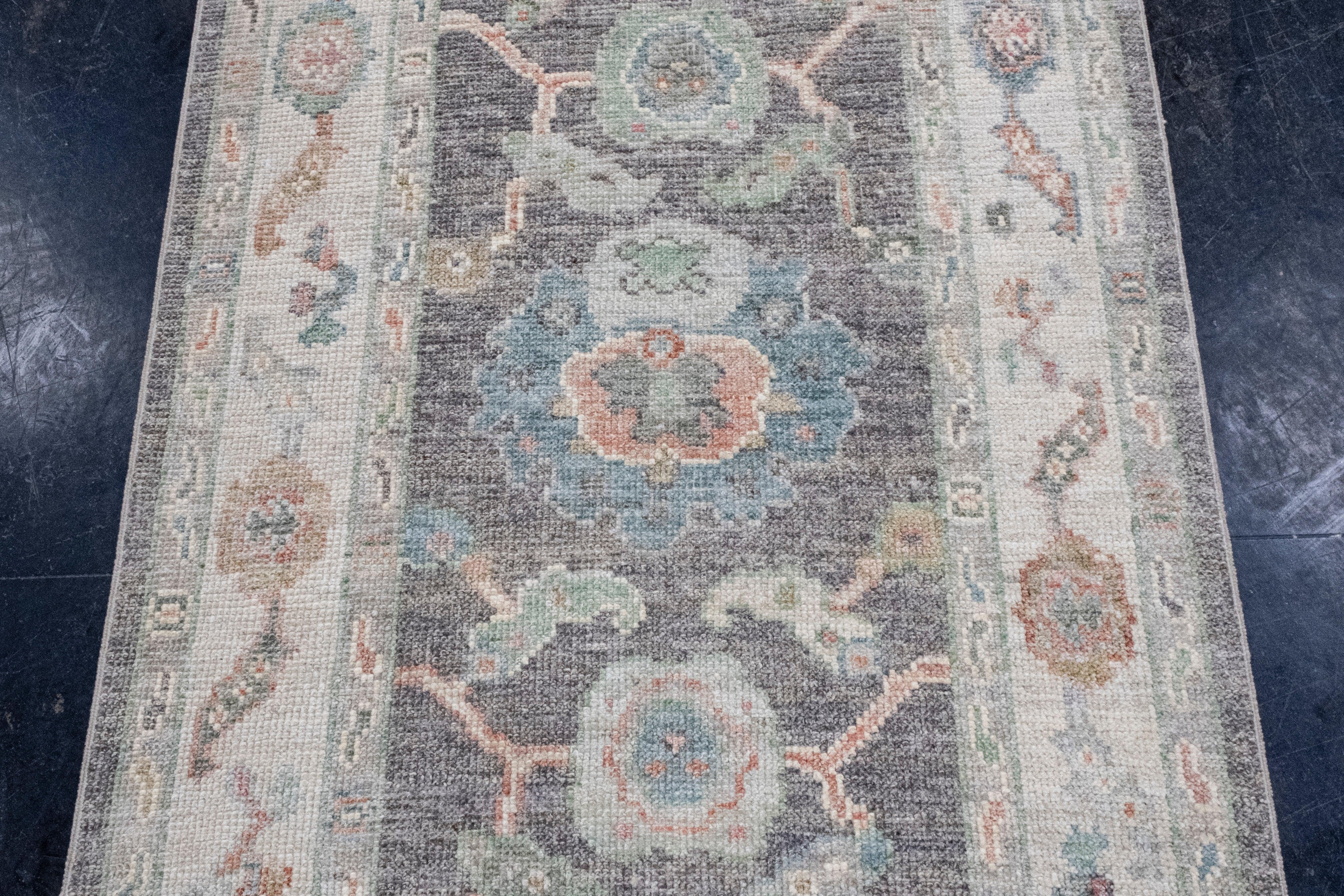 XXI secolo e contemporaneo Tappeto Oushak Runner turco 2'10