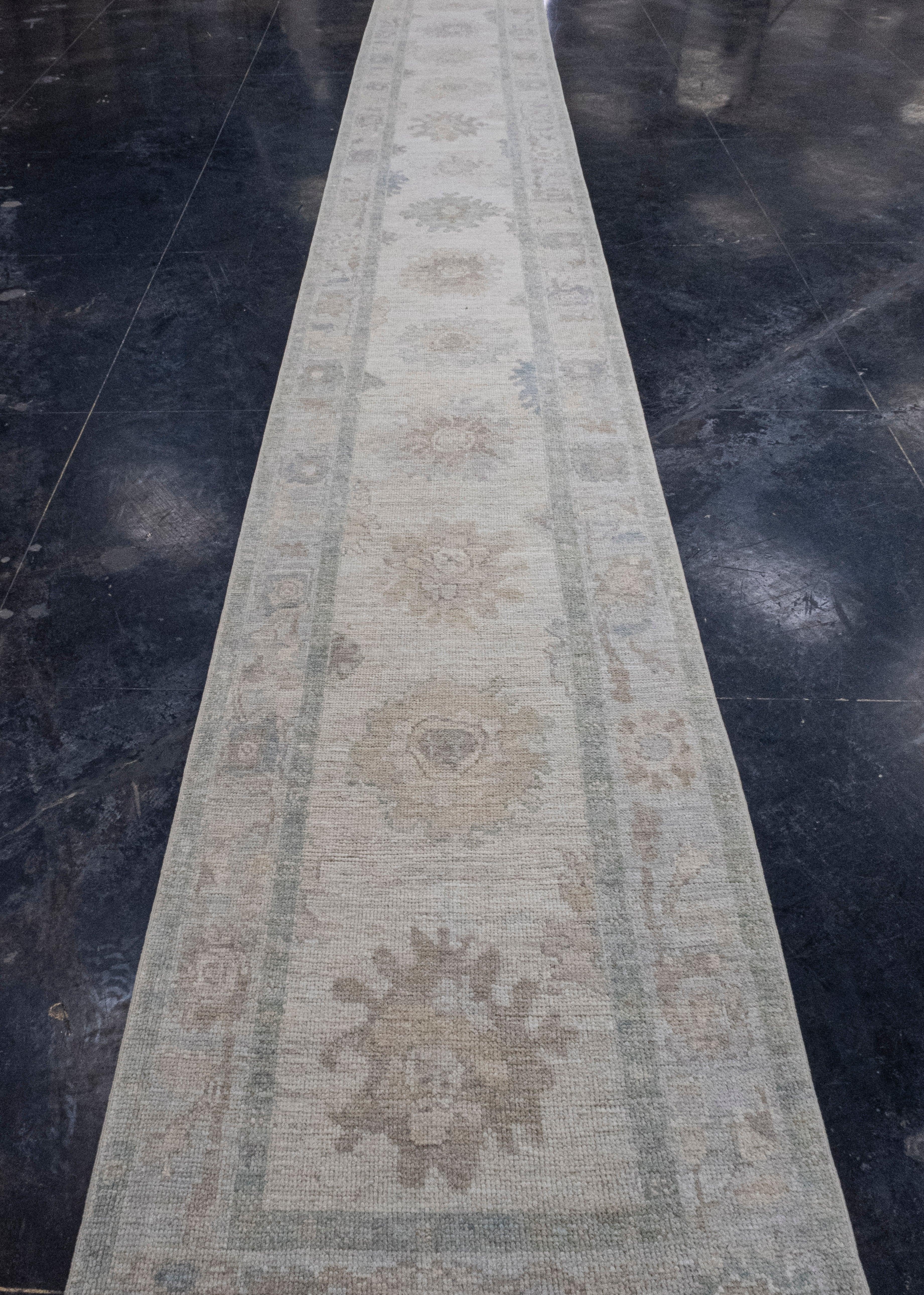 Turkish Oushak Runner Rug 2'10