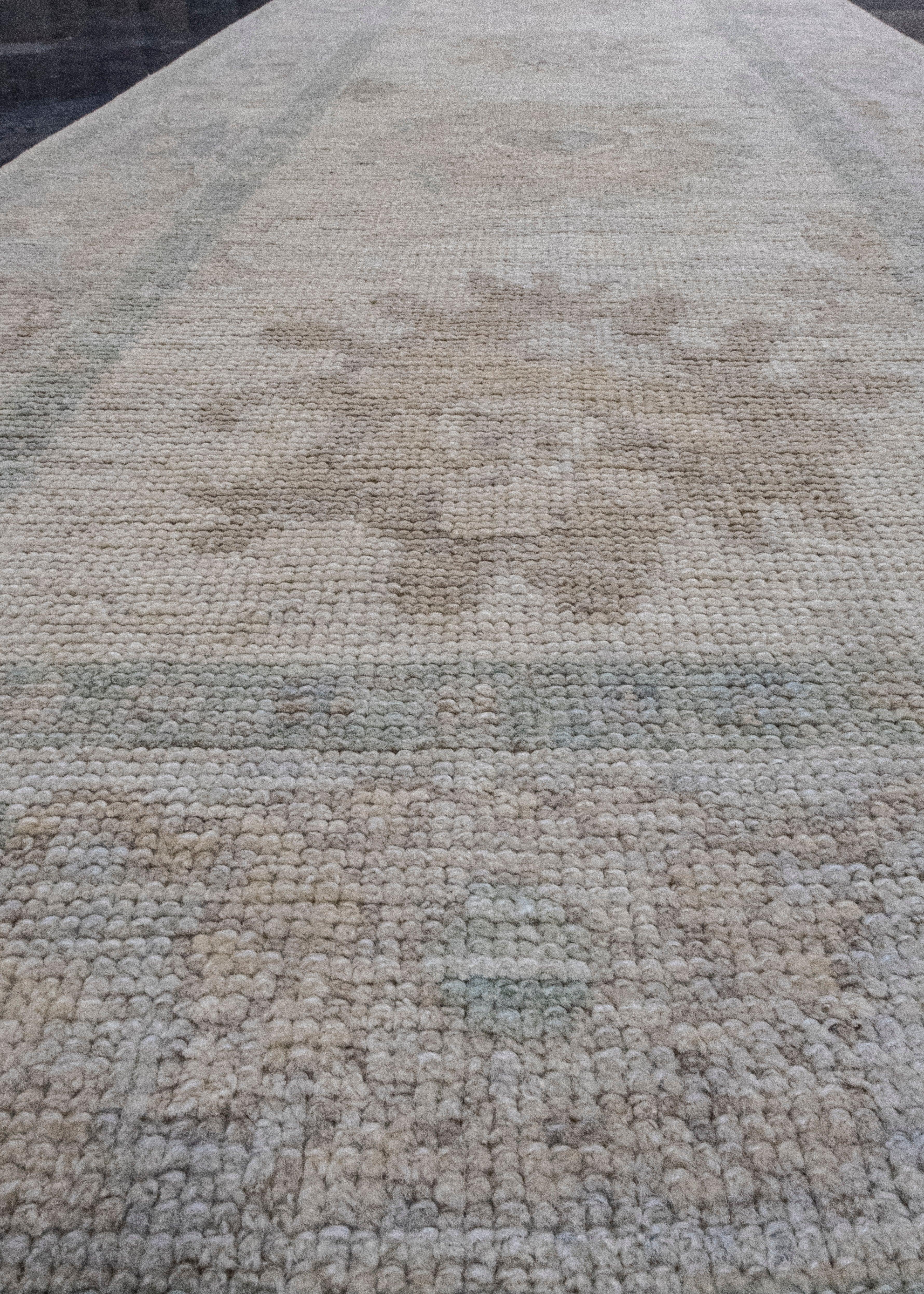XXI secolo e contemporaneo Tappeto Oushak Runner turco 2'10