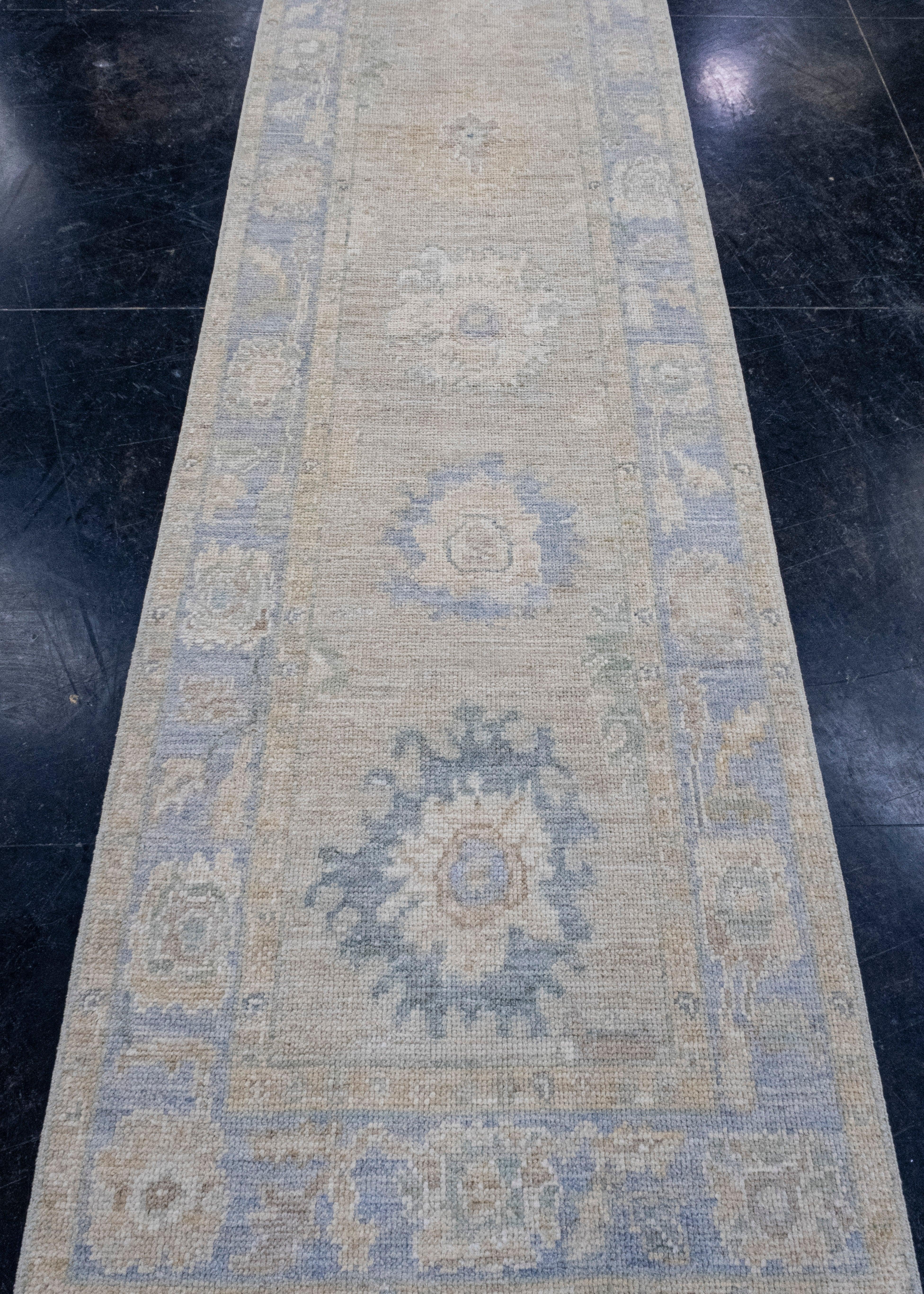 Turkish Oushak Runner Rug 2'10