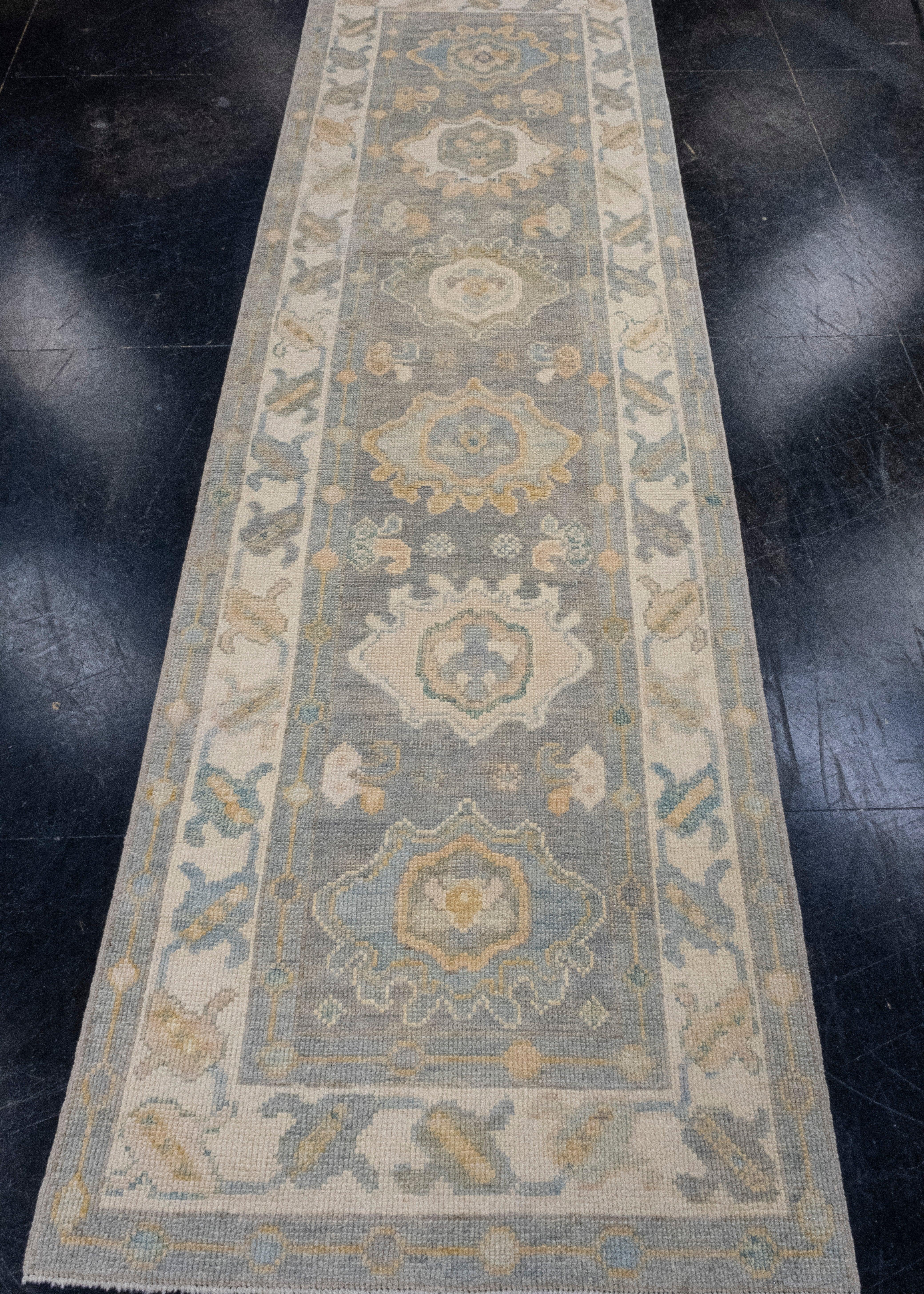Turkish Oushak Runner Rug 2'10