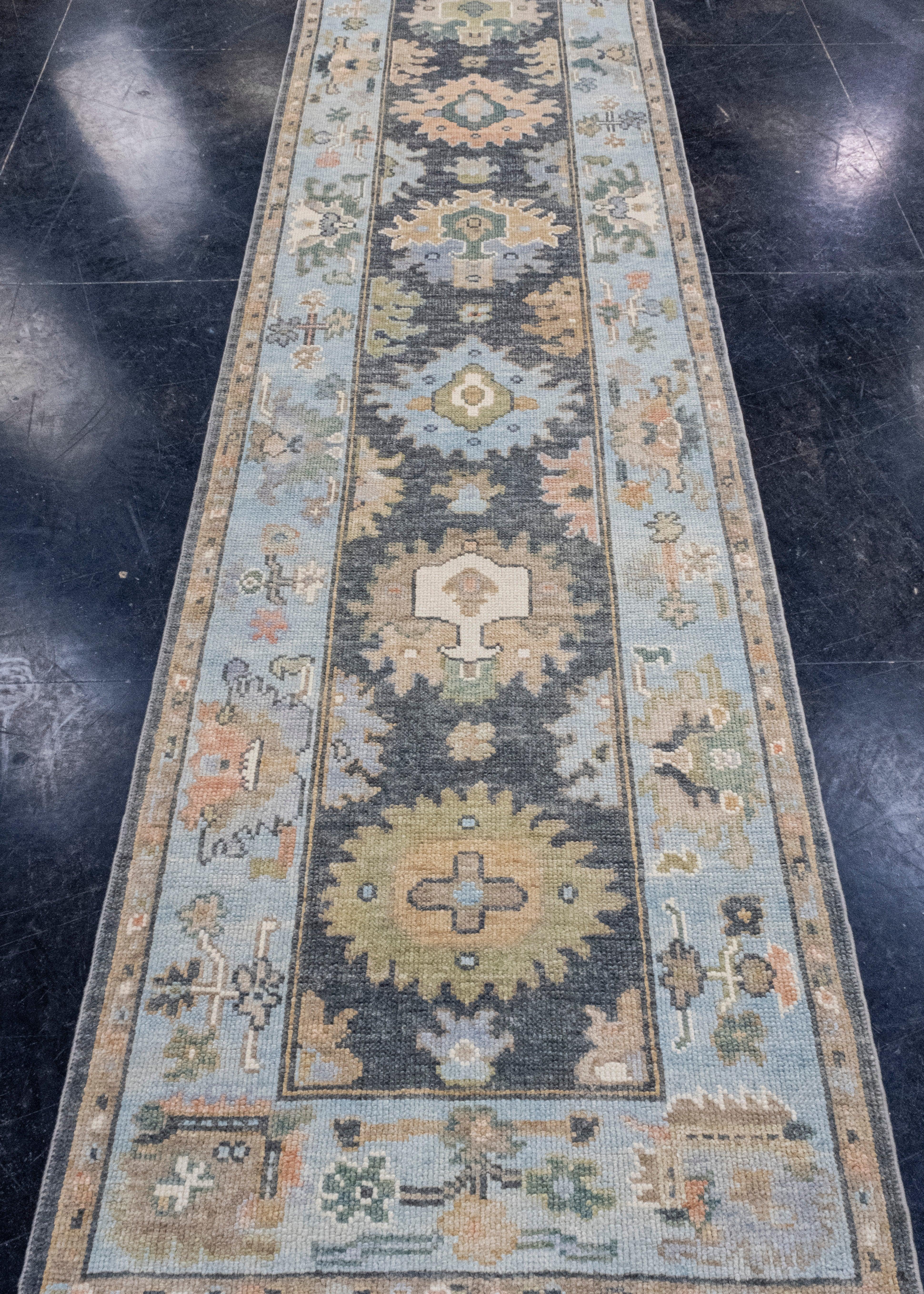 Turkish Oushak Runner Rug 2'11