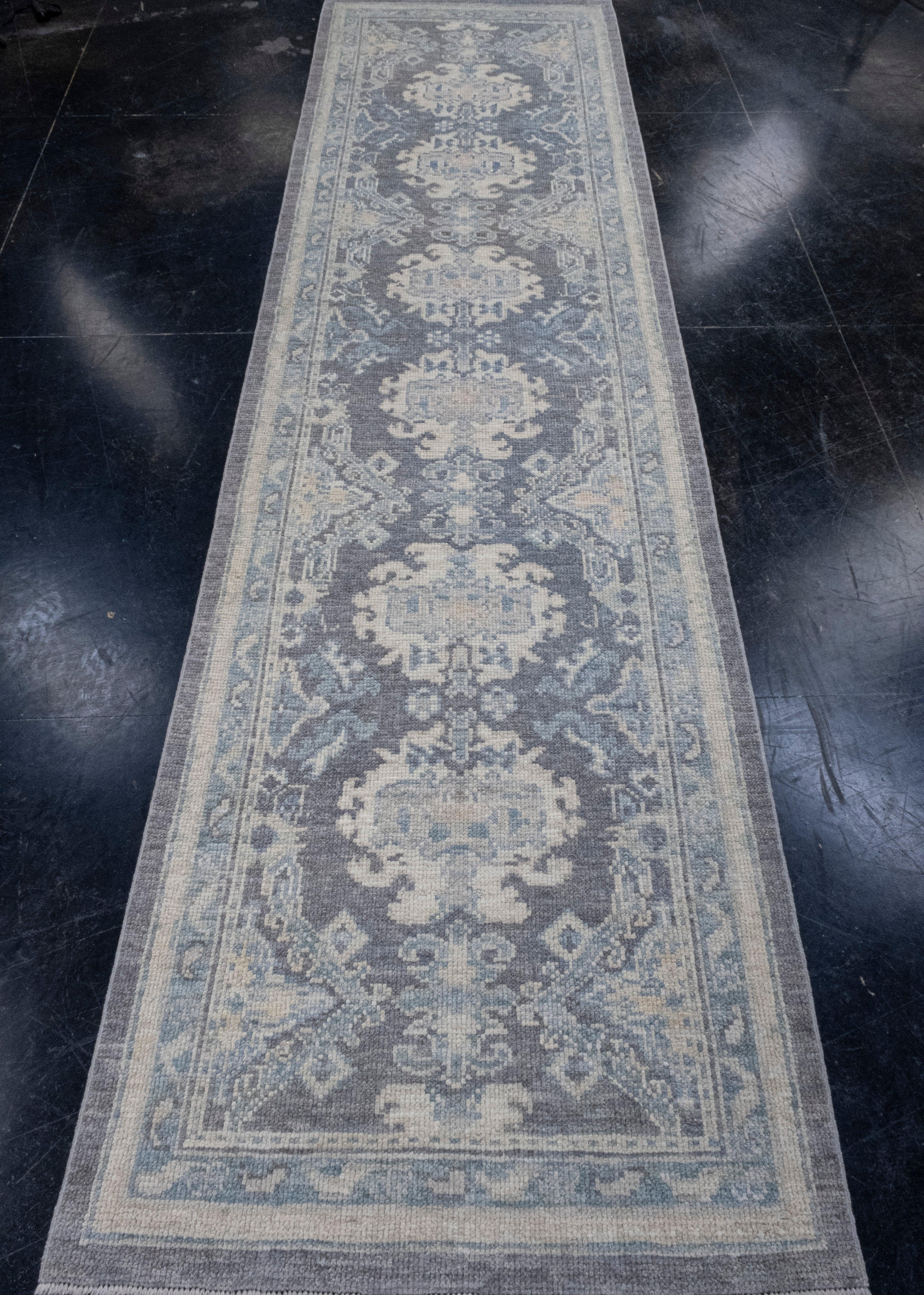 Turkish Oushak Runner Rug 2'11