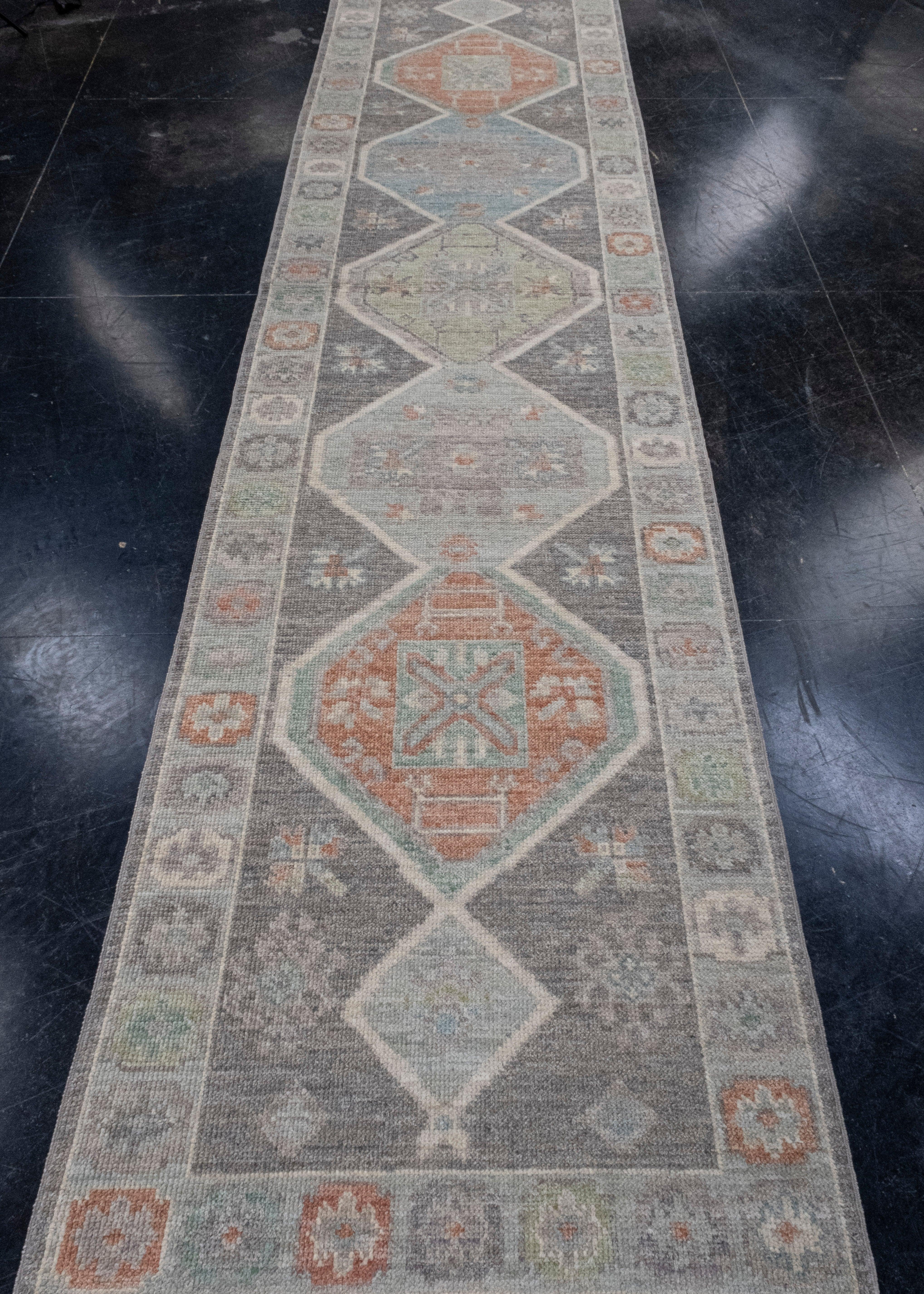 Turkish Oushak Runner Rug 2'11