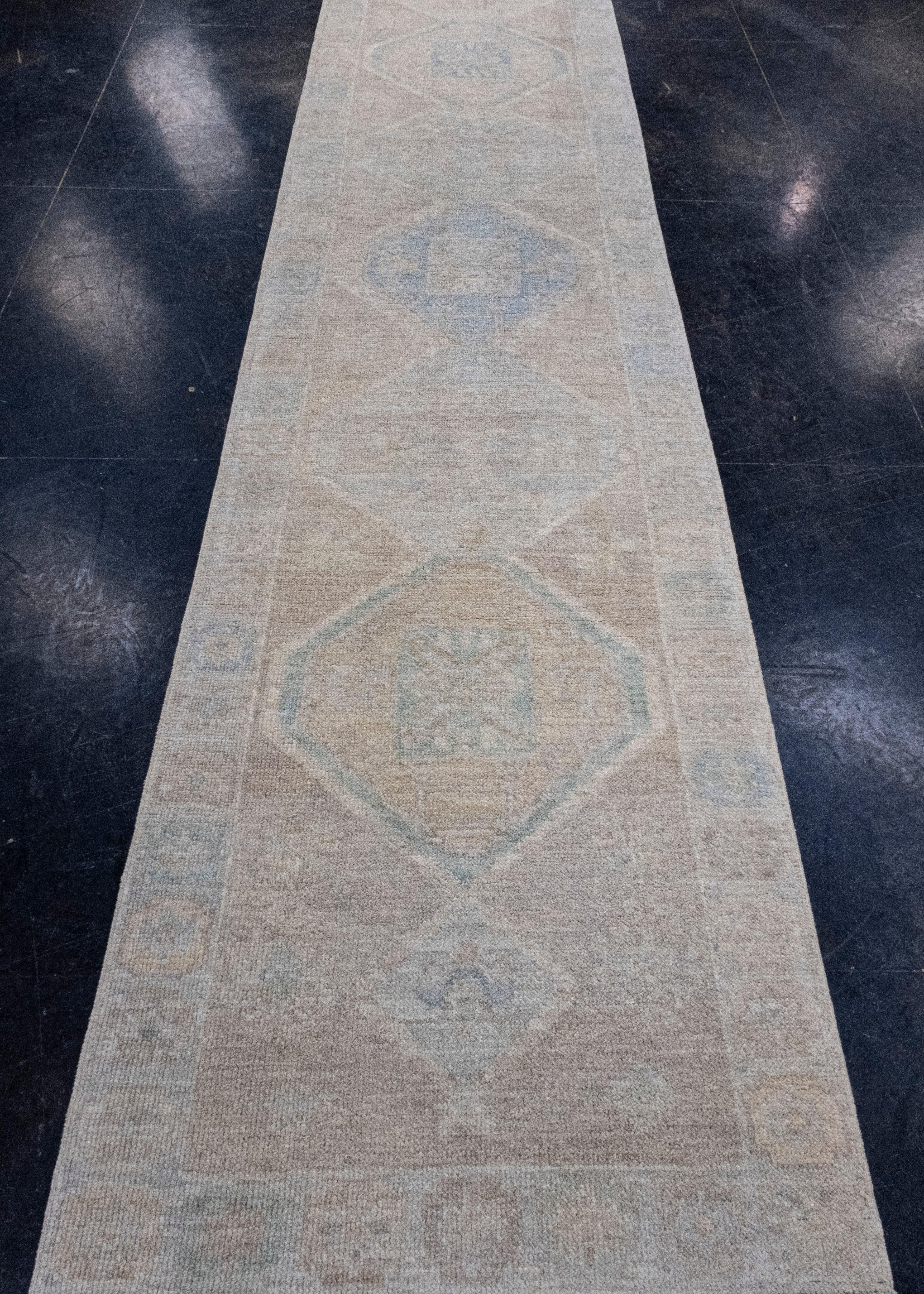 Turkish Oushak Runner Rug 2'11