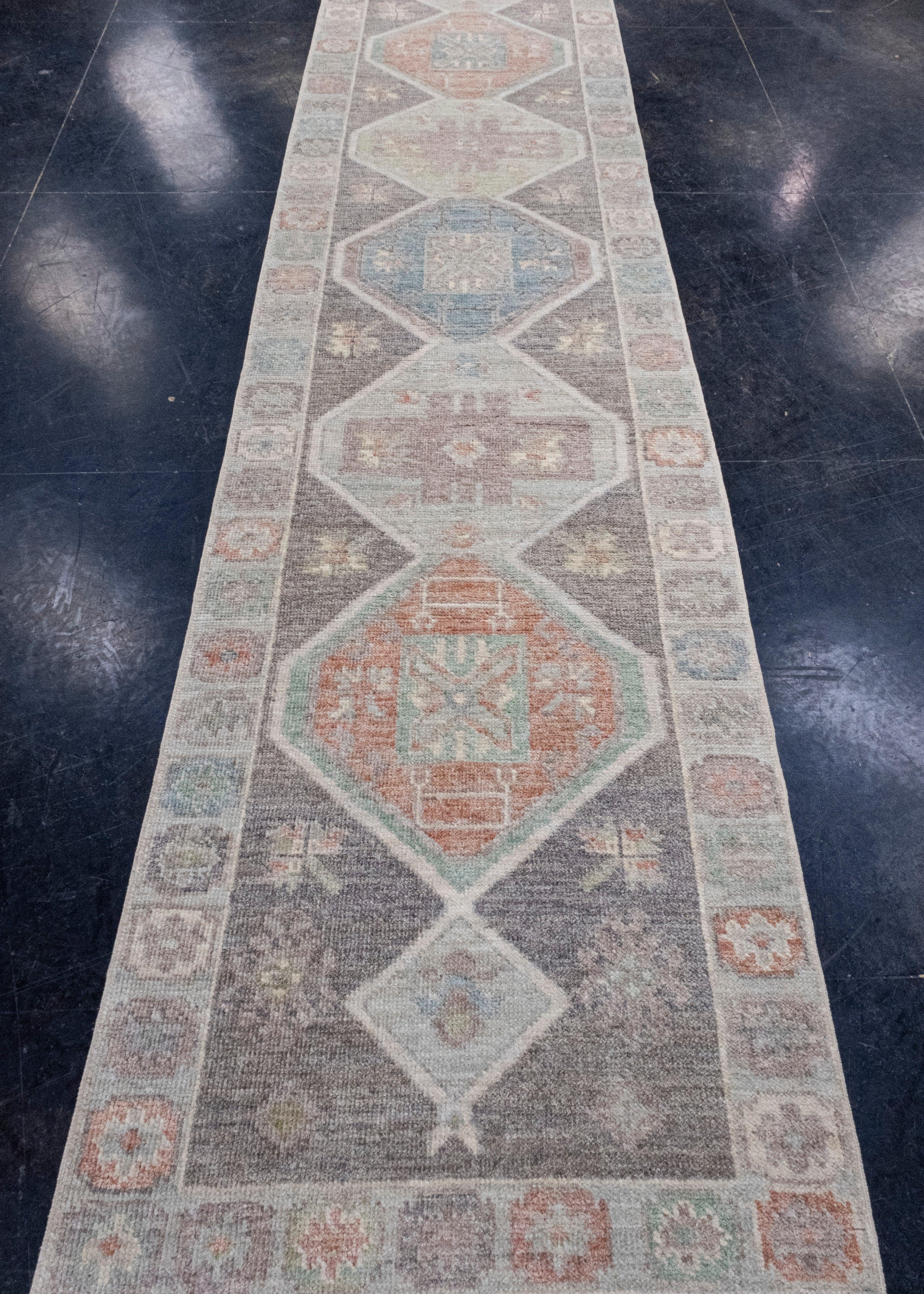 Turkish Oushak Runner Rug 2'11