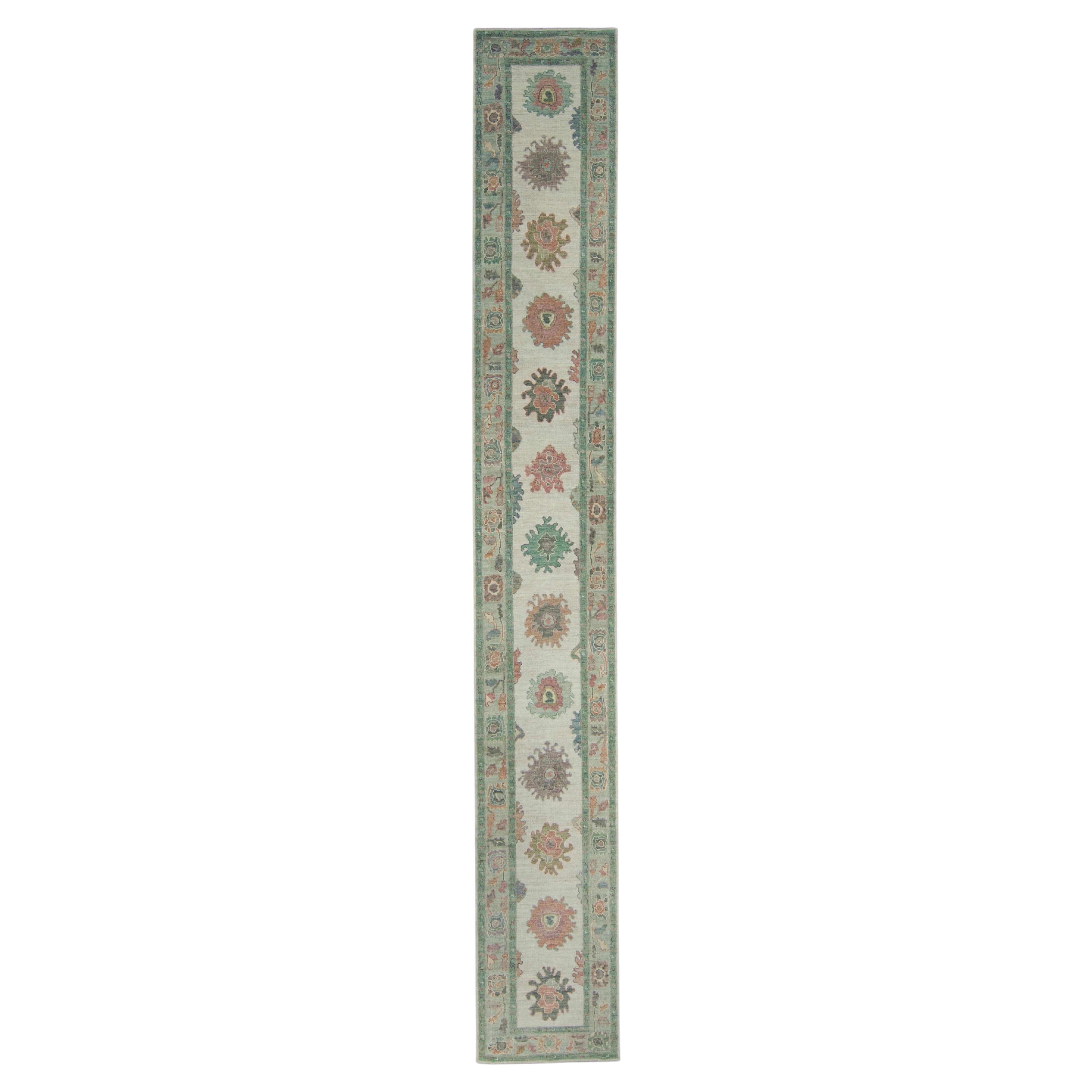 Turkish Oushak Runner Rug 2'11" x 20'8" #17512 For Sale