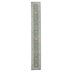 Alfombra turca de pasillo Oushak, 89 cm x 6,3 m, n.º 17225
