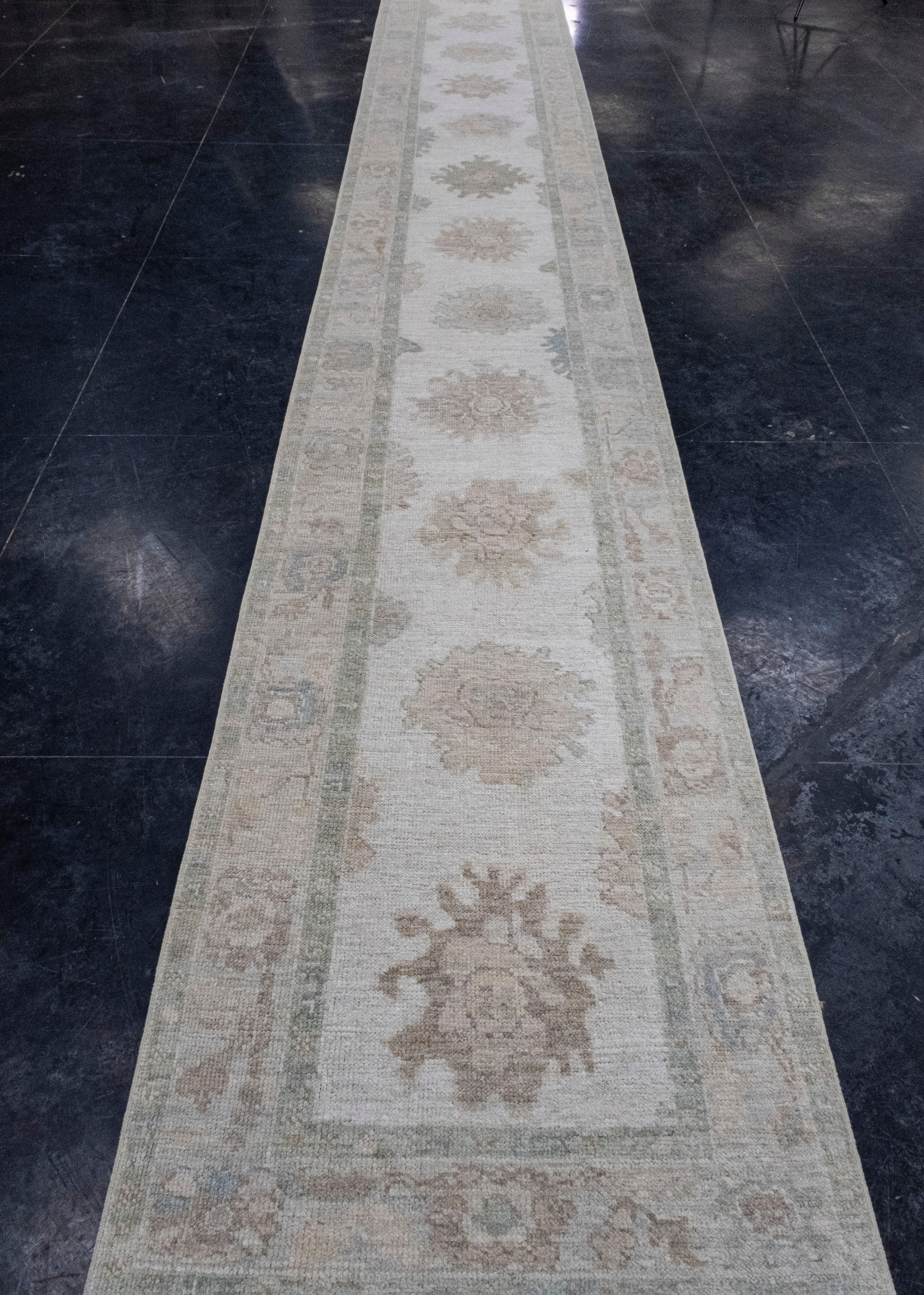 Turkish Oushak Runner Rug 2'11