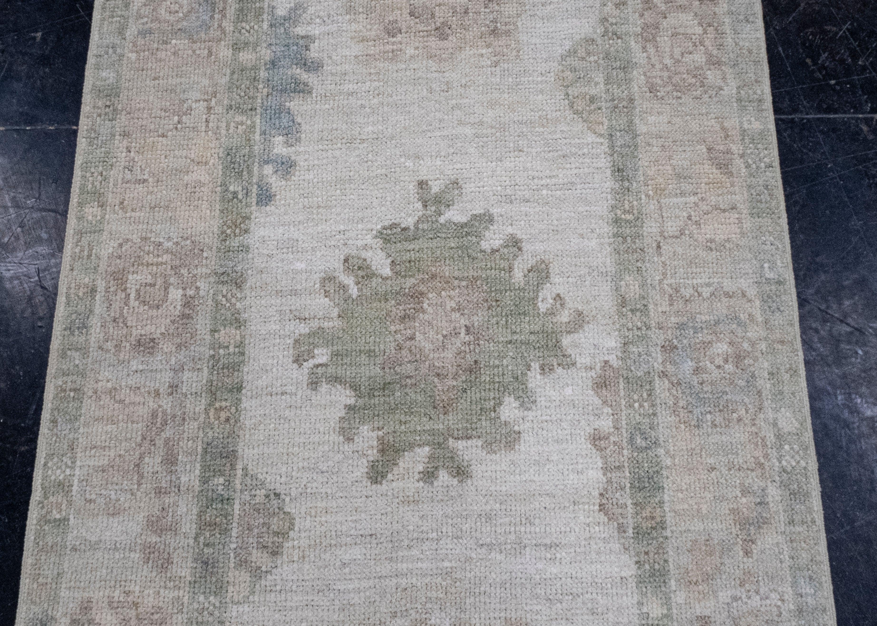 XXI secolo e contemporaneo Tappeto Oushak Runner Turco 2'11